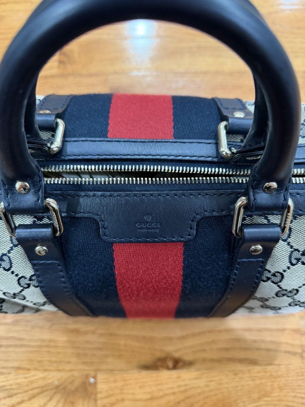 Gucci Gucci GG Canvas Boston Navy Medium Size ONE SIZE - 6 Thumbnail