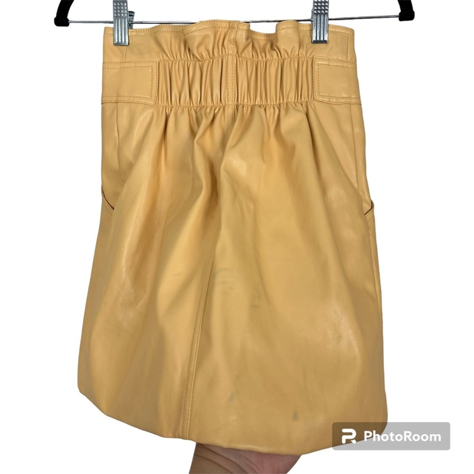 Urban Outfitters NWT Urban Outfitters Faux Leather Belted Mini Skirt Peach XS Size 26" / US 2 / IT 38 - 7 Thumbnail