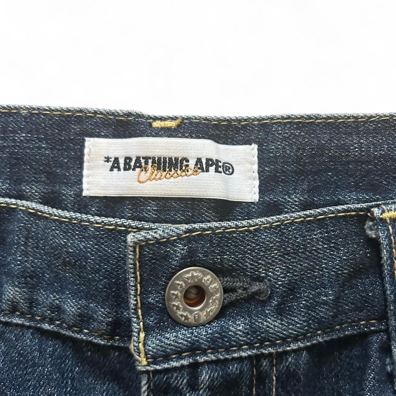 Bape × Vintage Bape Dark Wash Bapehead Denim Skirt Size 29" - 3 Thumbnail