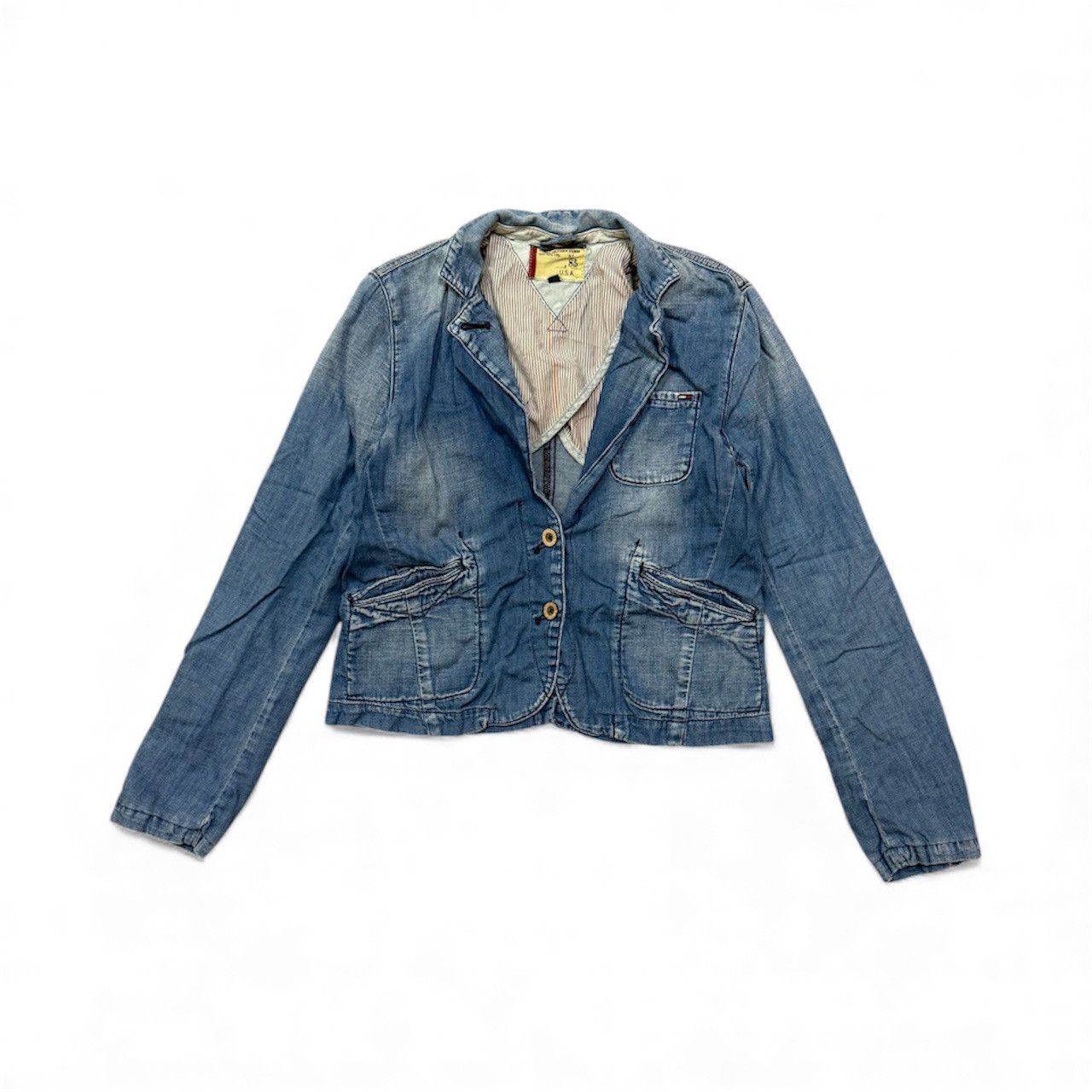 Tommy Hilfiger Tommy Hilfiger light wash denim blazer jacket patch pocket Size XS / US 0-2 / IT 36-38 - 1 Thumbnail