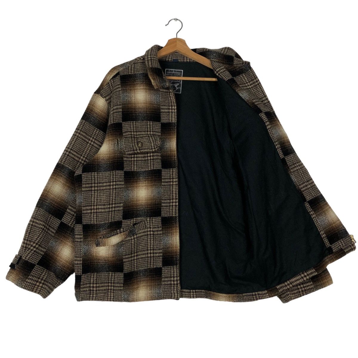 Flannel 🔥90s Vintage Bomber Wool Jacket Daily Wear Works Japan Made Size US L / EU 52-54 / 3 - 8 Thumbnail