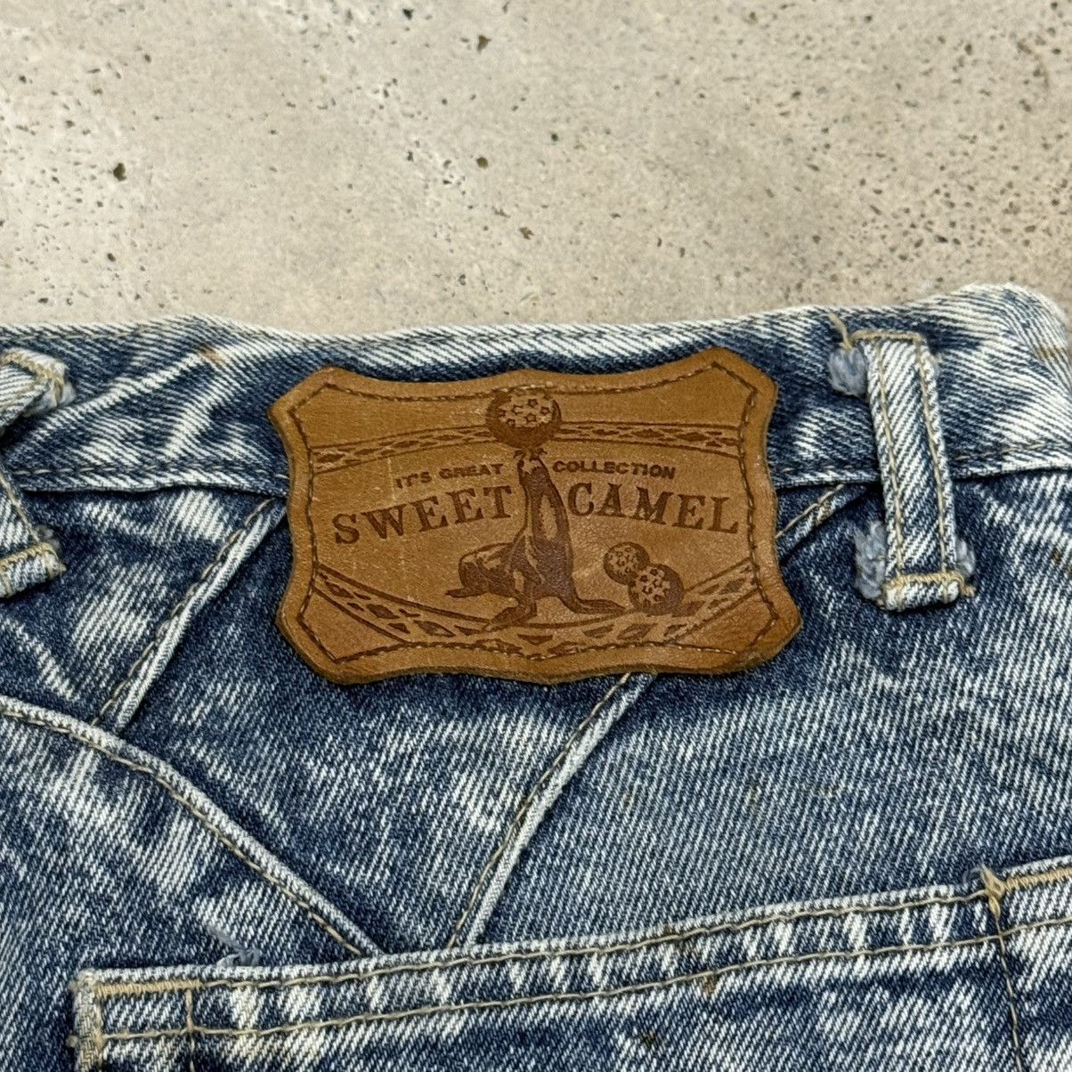 Japanese Brand Vintage High Waist Sweet Camel Bleached Design Denim Pants Size 26" / US 2 / IT 38 - 14 Thumbnail