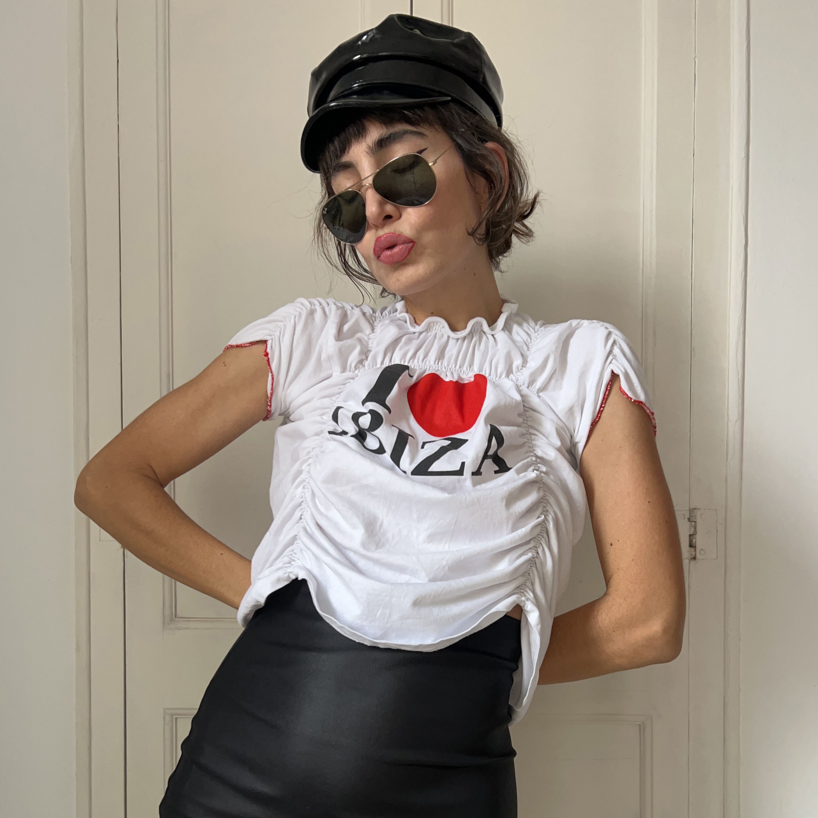 Custommade Reworked I Love Ibiza Ruched Tee Size M / US 6-8 / IT 42-44 - 1 Thumbnail