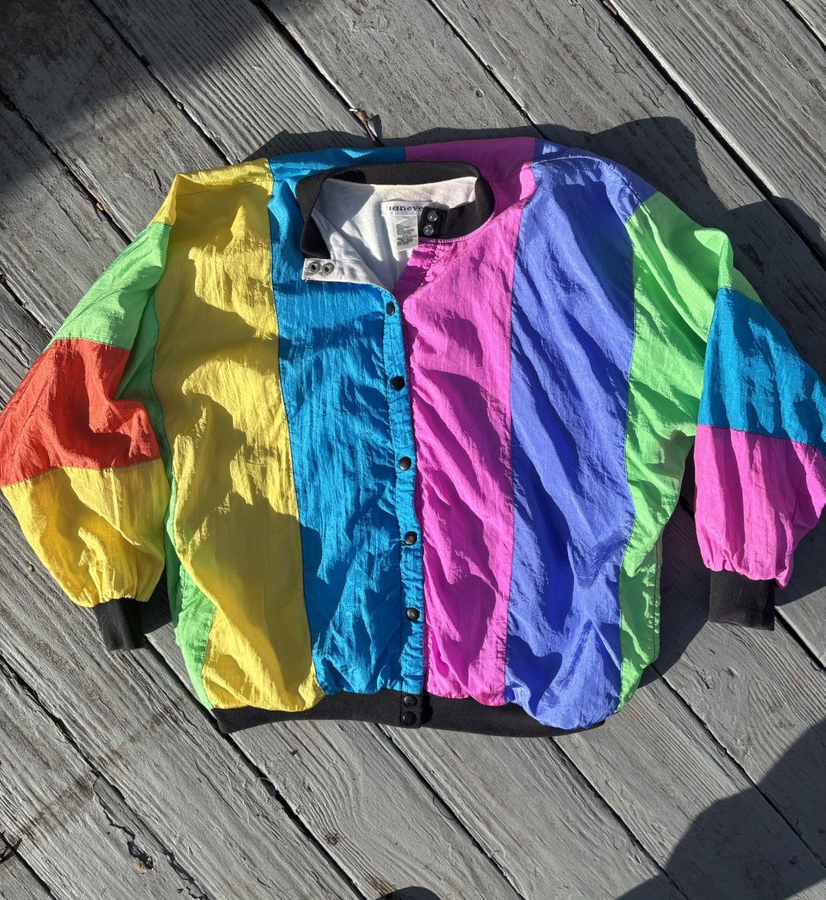 80s Two Tone Pattern Light Jacket ^^^ M/L main image 1