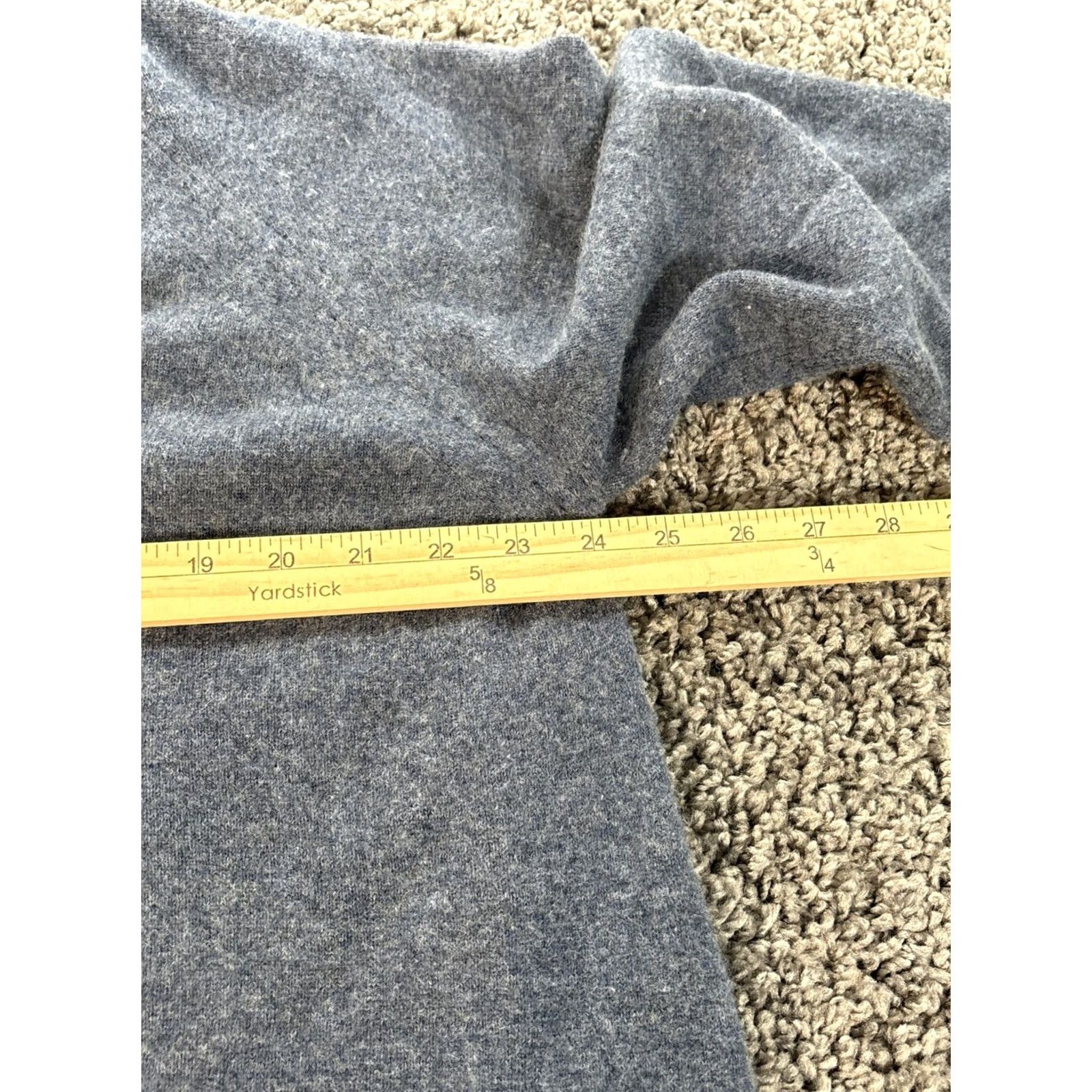 Vintage POETRY Sweater Dolman Sleeve V-Neck 3/4 Sleeve Blue 100% Cashmere Pullover Womens 16 Medium Regular Knit Soft Boxy Pullover Size XXL / US 16-18 / IT 52-54 - 3 Thumbnail
