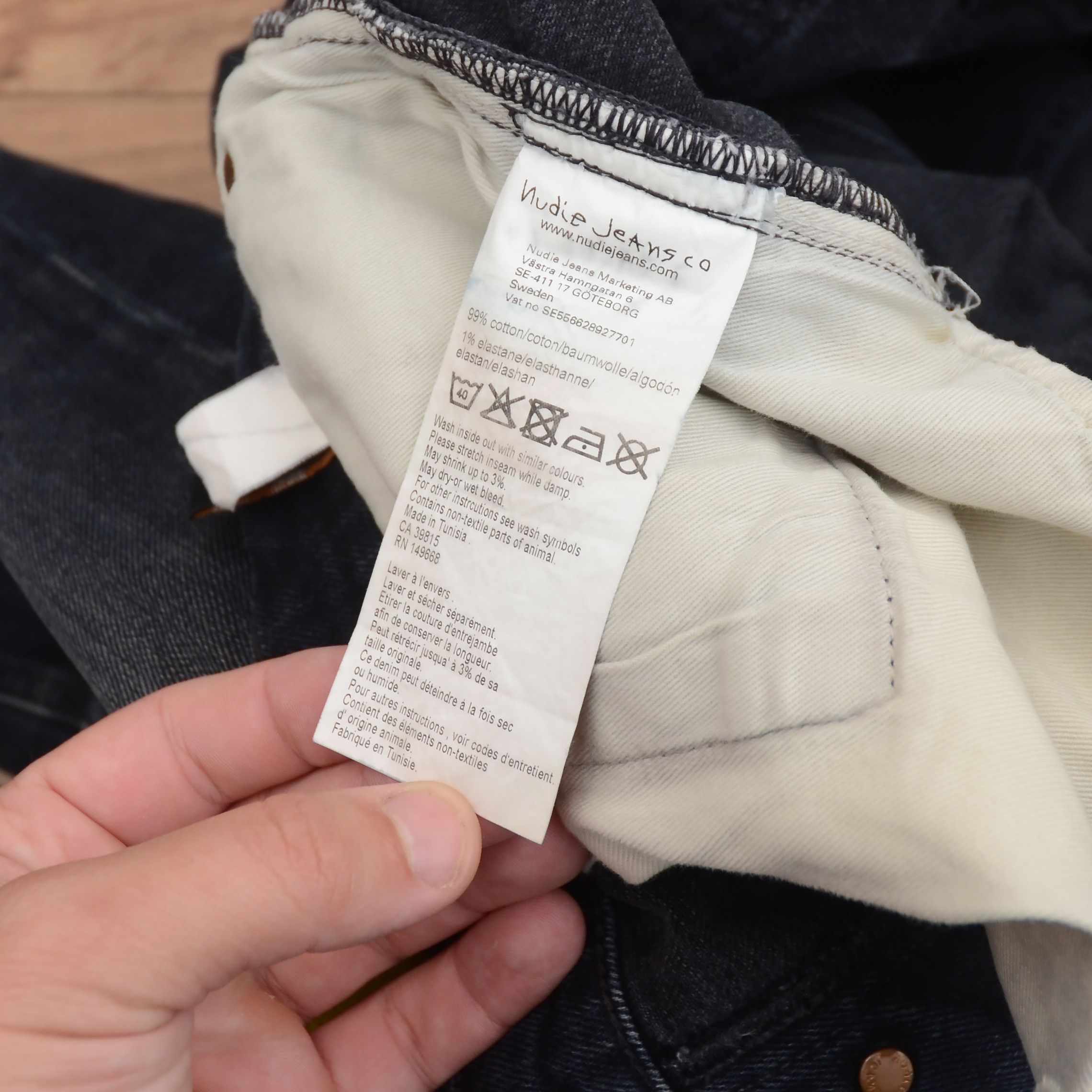 Nudie Jeans Nudie Jeans W32 Black Dark Cove Grim Tim Organic Cotton Slim Size US 32 / EU 48 - 17 Thumbnail