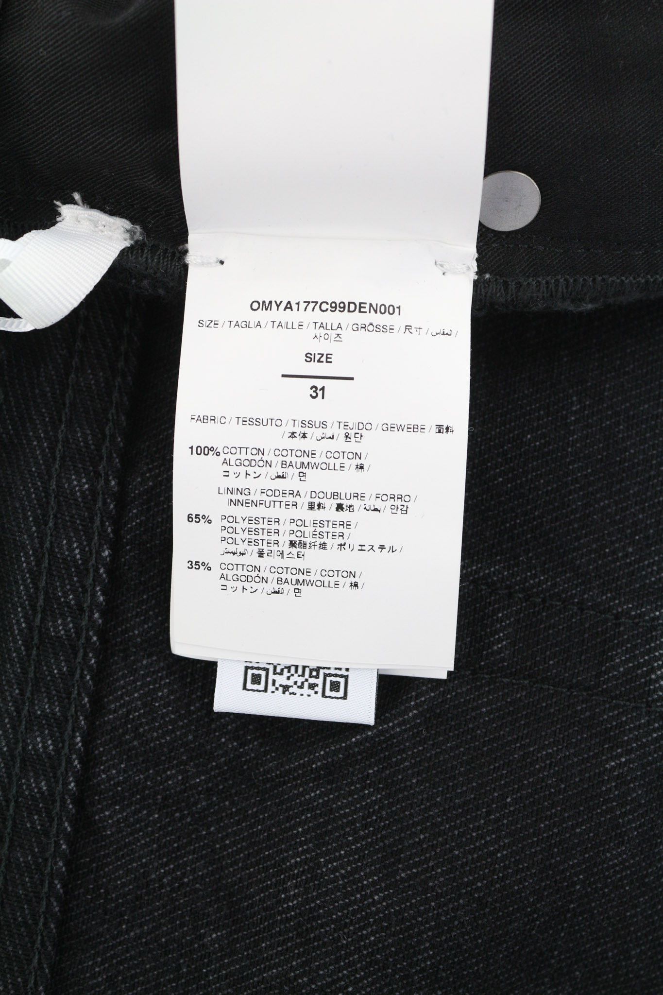 Off-White 31 Zip Detailed Skate Vintage Black 5-Pocket 81881 Size US 31 - 7 Thumbnail