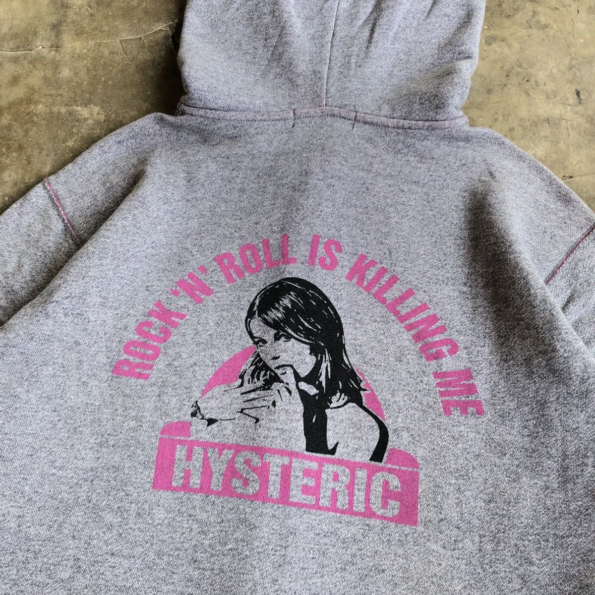 Hysteric Glamour Hysteric Glamour “RocknRoll” Reversible Ziphoodie Grey/Pink Size US L / EU 52-54 / 3 - 3 Thumbnail