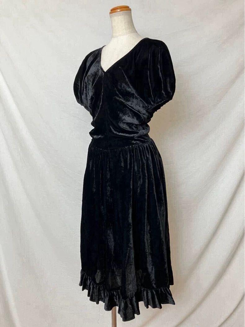 Comme des Garcons Comme des Garcons Black retro velvet dress Size S / US 4 / IT 40 - 3 Thumbnail