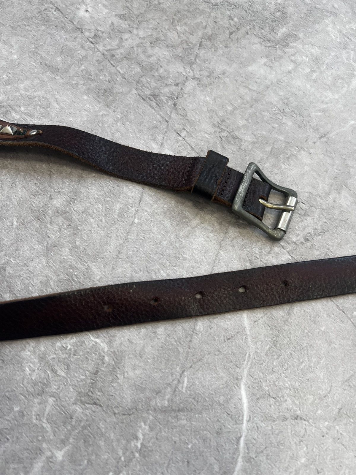 Diesel × Vintage VINTAGE Y2K BROWN LEATHER METAL LOGO DIESEL BELT Size ONE SIZE - 4 Thumbnail