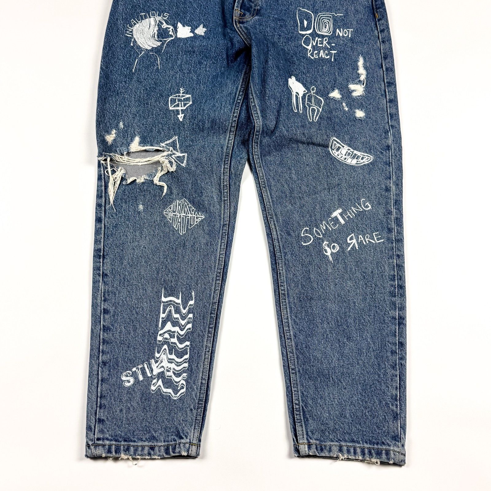 Zara Zara Jeans Doodle Print Graffiti Graphic Distressed 34 Size US 34 / EU 50 - 3 Thumbnail