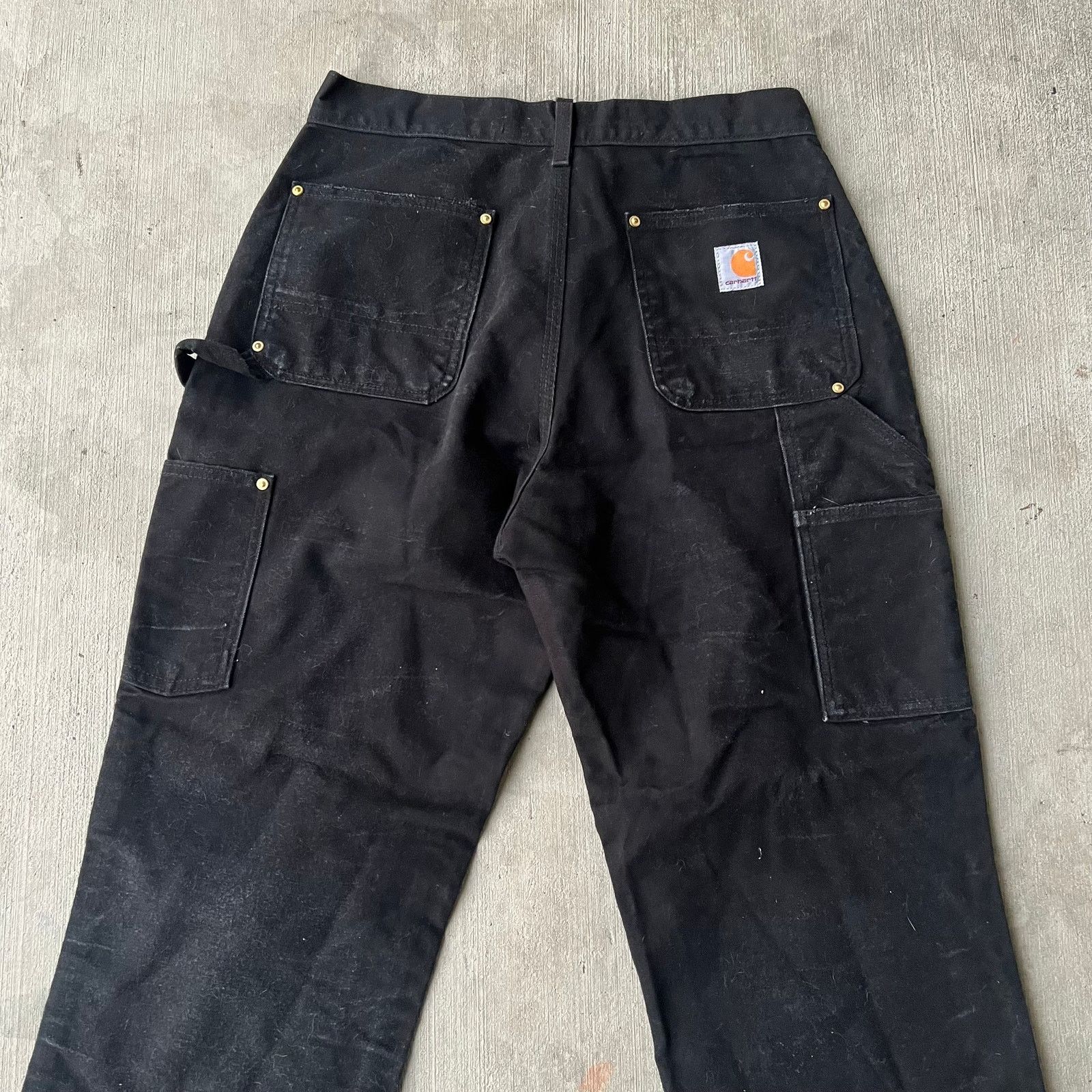 Vintage carhartt y2k black double knee work carpenter pants