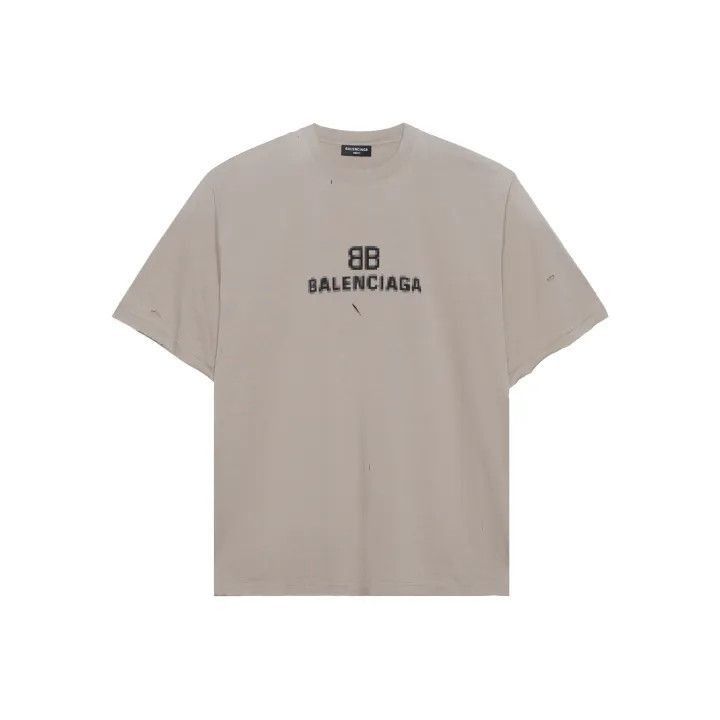 Balenciaga Balenciaga Distressed Logo Short Sleeve T-Shirt 0079-2507 Size US L / EU 52-54 / 3 - 1 Thumbnail