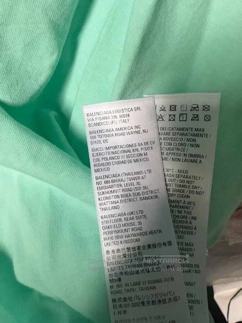 Balenciaga Balenciaga Mint Green Embroidered Short Sleeve Size US S / EU 44-46 / 1 - 5 Thumbnail