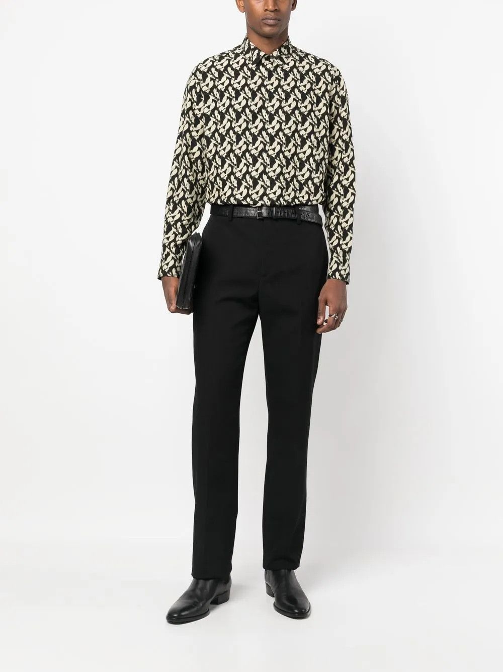 Saint Laurent Paris o1y0325 Patterned Shirt in Black/White Size US M / EU 48-50 / 2 - 5 Thumbnail