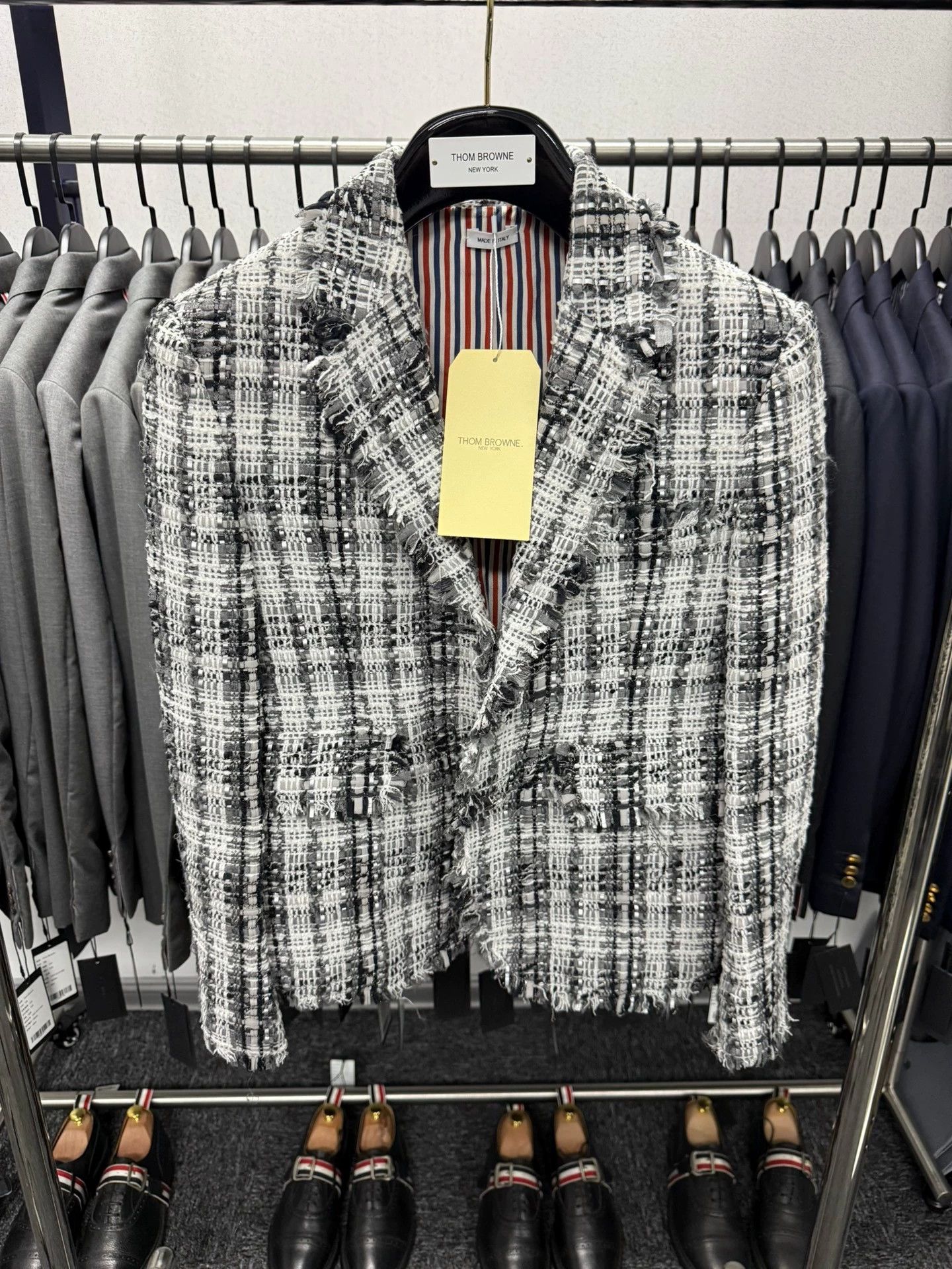 Thom Browne Thom Browne Women's B&W Raw Edge Coco Blazer Rare Runway Size XS / US 0-2 / IT 36-38 - 1 Thumbnail