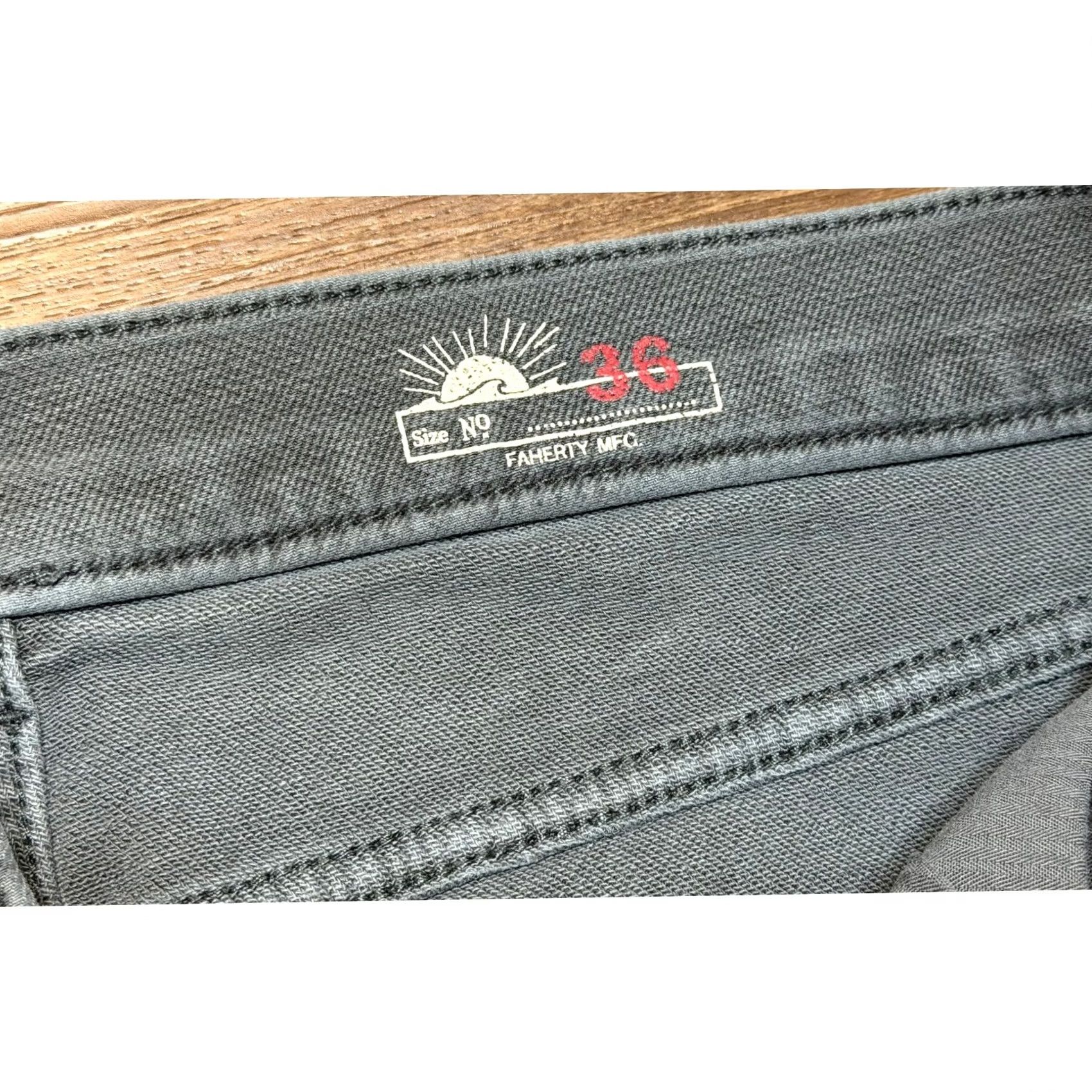 Faherty Faherty Mens Stretch Terry 5-Pocket Pants Slate Grey Cotton Blend Size 36 Size US 36 / EU 52 - 4 Thumbnail