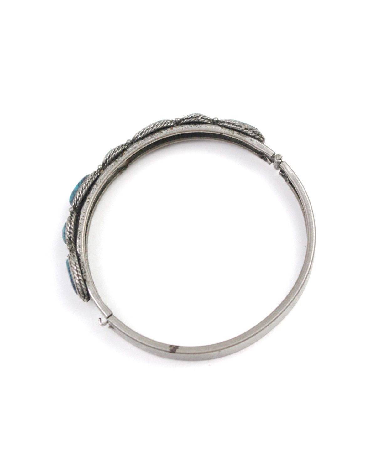 Vintage 2000S BOHO TURQUOISE CABOCHON STATEMENT HINGED BRACELET Size ONE SIZE - 5 Thumbnail