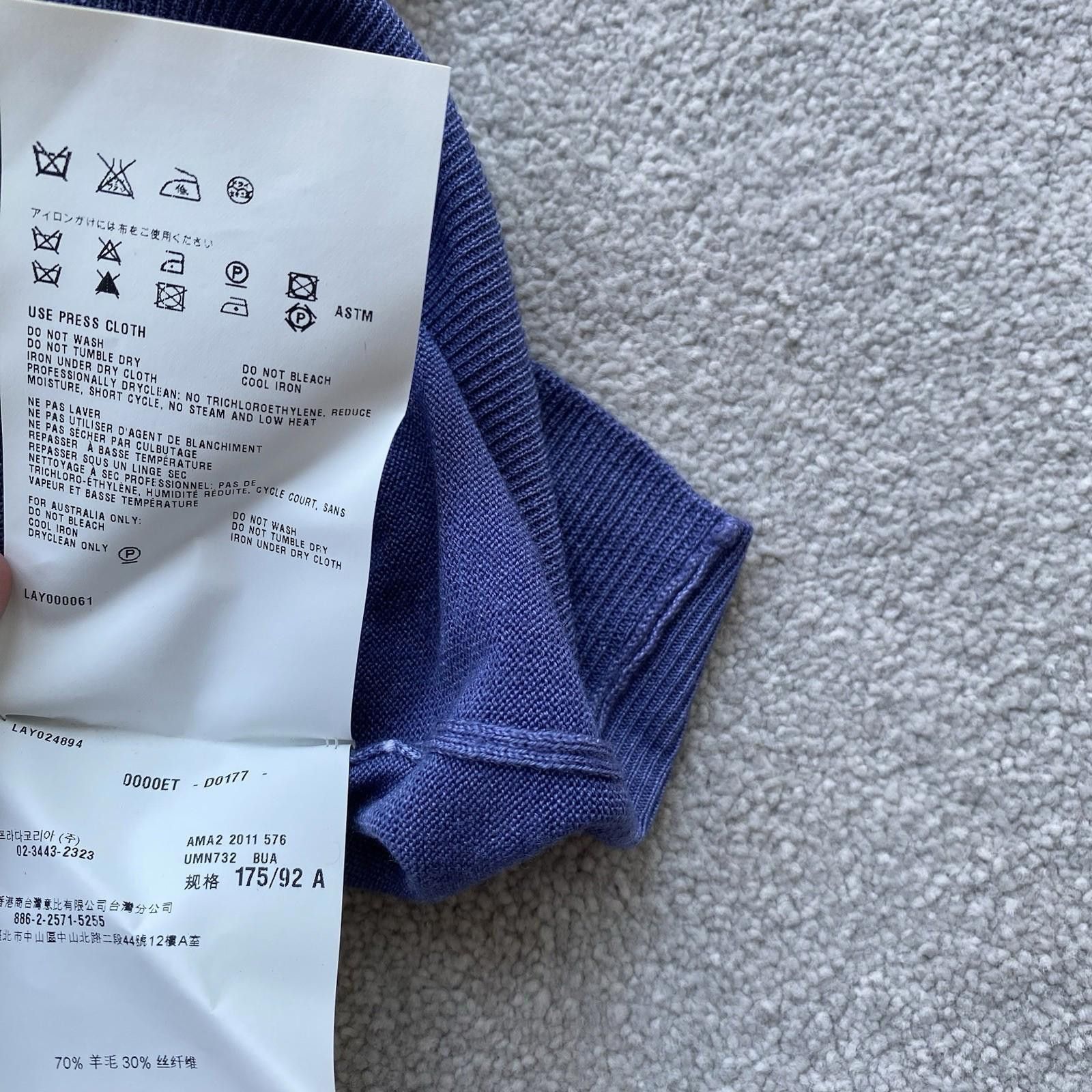Prada Prada Men’s V Neck Sweater Wool Silk Blend Blue Size 46 Size US S / EU 44-46 / 1 - 7 Thumbnail