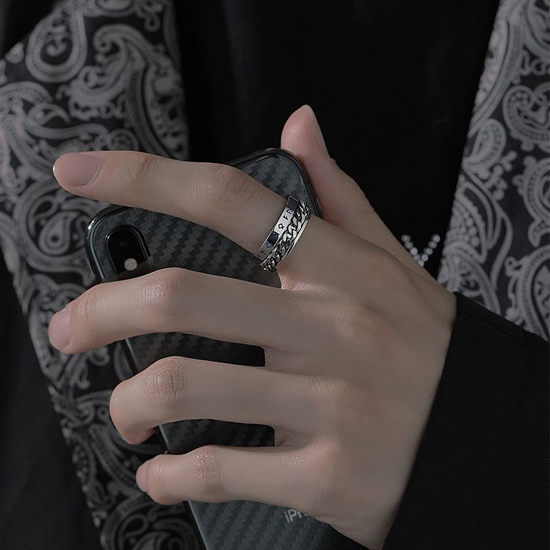 Jewelry Retro Jewelry Rings Open Size Chrome Ring (Size 7-13) Size ONE SIZE - 1 Thumbnail