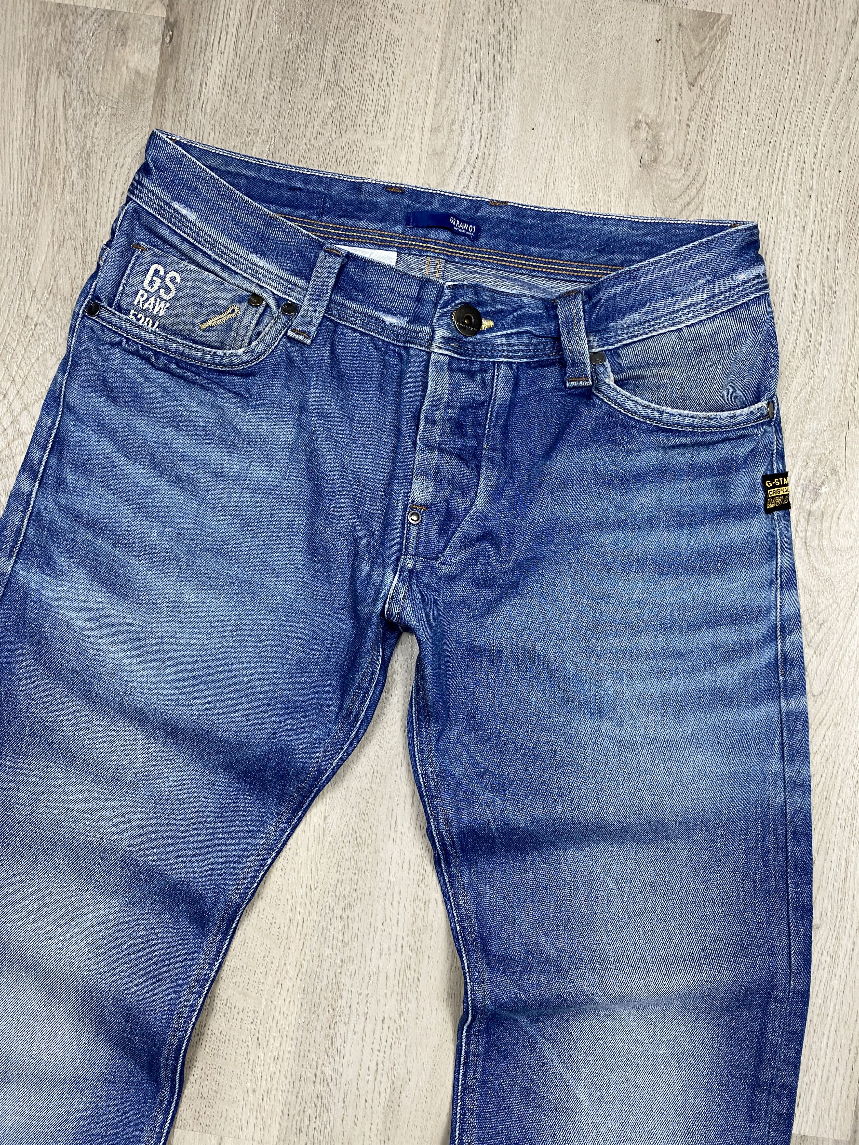 G-Star G Star Raw Mens Attacc Low Straight Denim Pants Jeans Size US 32 / EU 48 - 2 Thumbnail