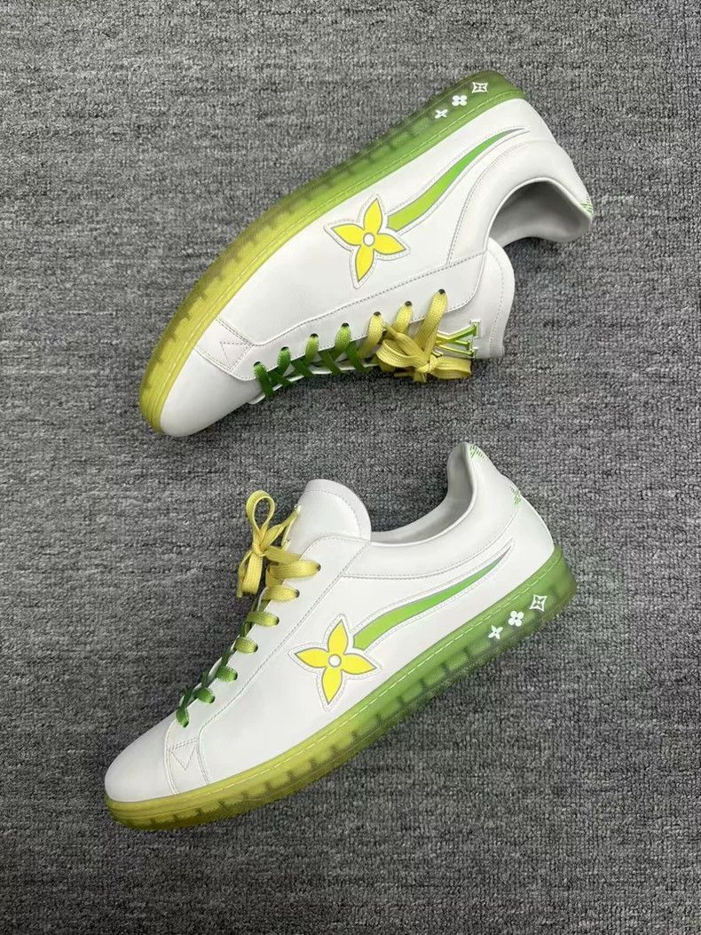 Louis Vuitton Louis Vuitton Lv White Green Gradient Wing Tip Sneakers-25 Size US 10 / EU 43 - 2 Thumbnail