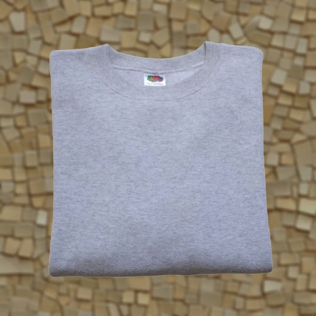 Fruit Of The Loom VINTAGE Fruit of the Loom Sweatshirt Crewneck Gray L Men 90s Sports Fleece Pullover Regular Size L Size US L / EU 52-54 / 3 - 1 Thumbnail