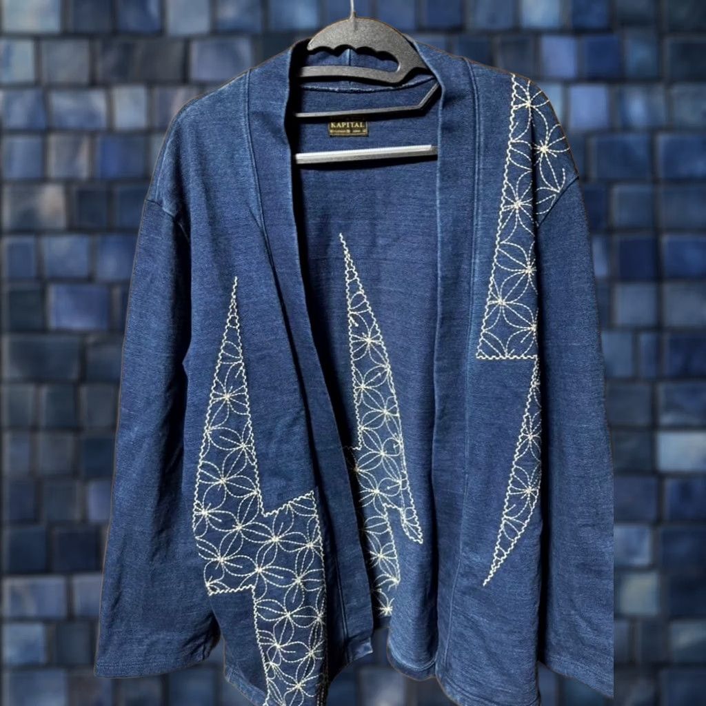 Kapital KAPITAL Jacket Men's Size 3 Indigo Tenjiku Sashiko Furoshiki Embroidered Cotton Casual Size US S / EU 44-46 / 1 - 1 Thumbnail