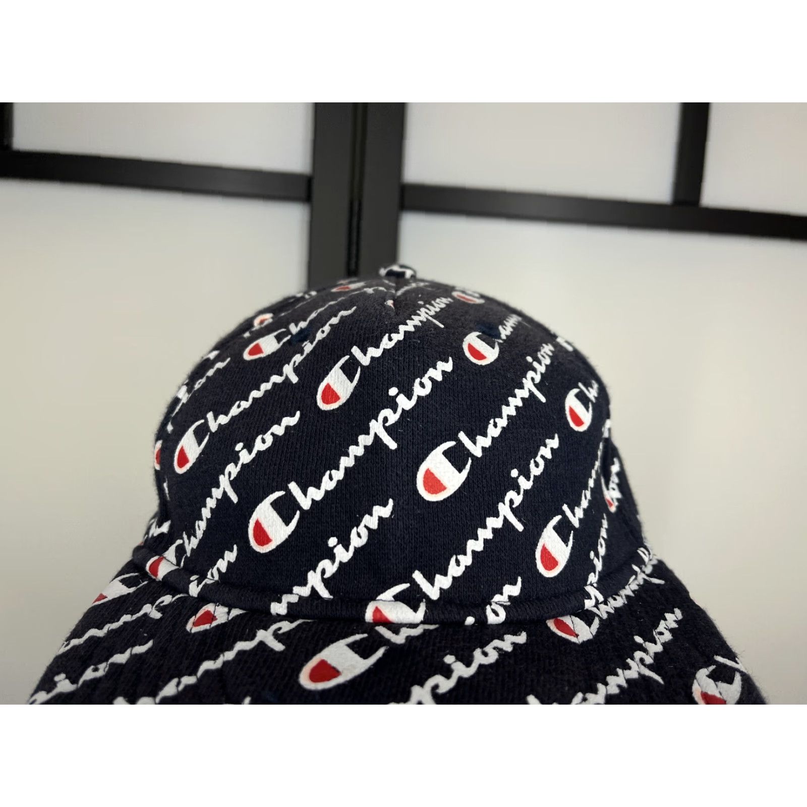 Champion CHAMPION Hat Cap One Size Blue All Over Print Logo Cotton Blend Adjustable Strapback Men Adult Golf Hat Size ONE SIZE - 2 Thumbnail