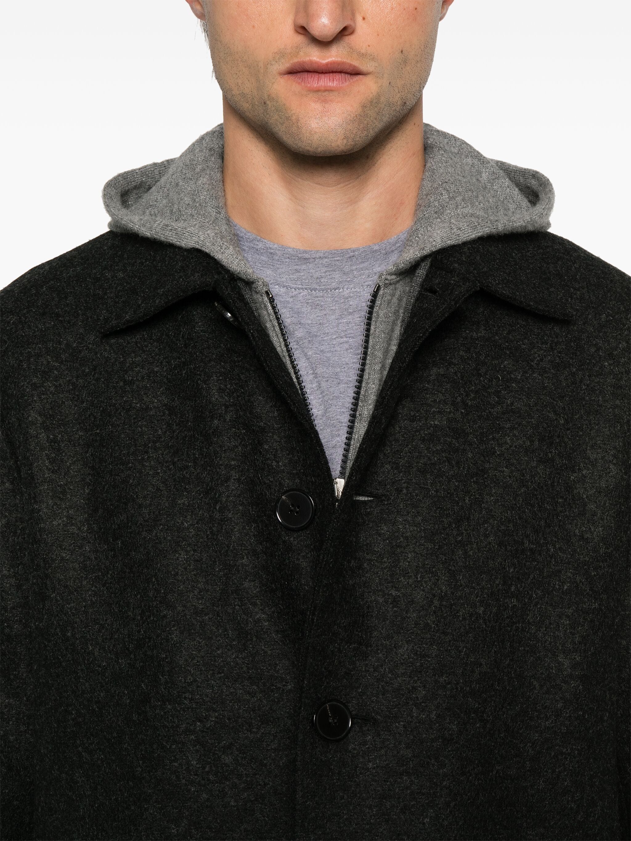 Harris Wharf London o1s22i1n1024 Single-Breasted Pressed Wool Coat in Dark Grey Size US M / EU 48-50 / 2 - 5 Thumbnail