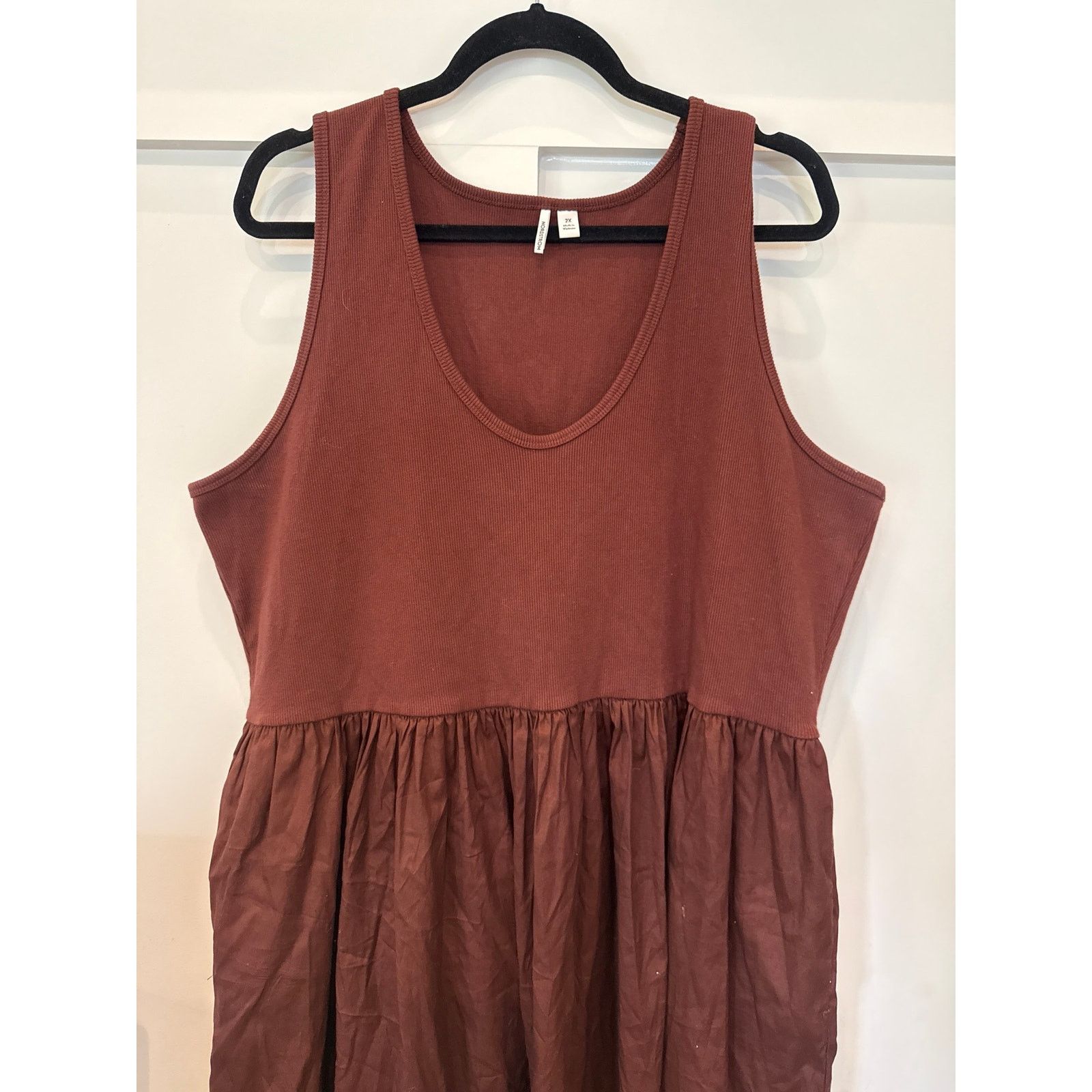 Nordstrom Nordstrom Mixed Media Cotton Tank Poplin Maxi Dress ,2X Size XXL / US 16-18 / IT 52-54 - 5 Thumbnail