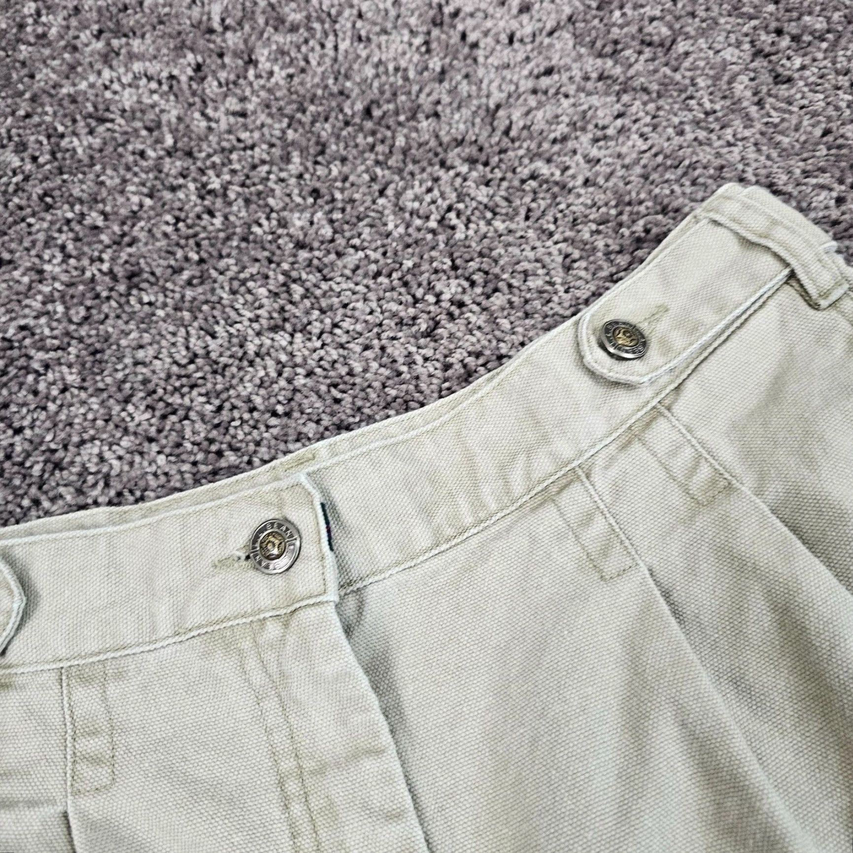 Vintage L.L. Bean Women's Pants 30x28 Beige Canvas Tapered Adjustable Chino Regular Fit Size 30" / US 8 / IT 44 - 4 Thumbnail