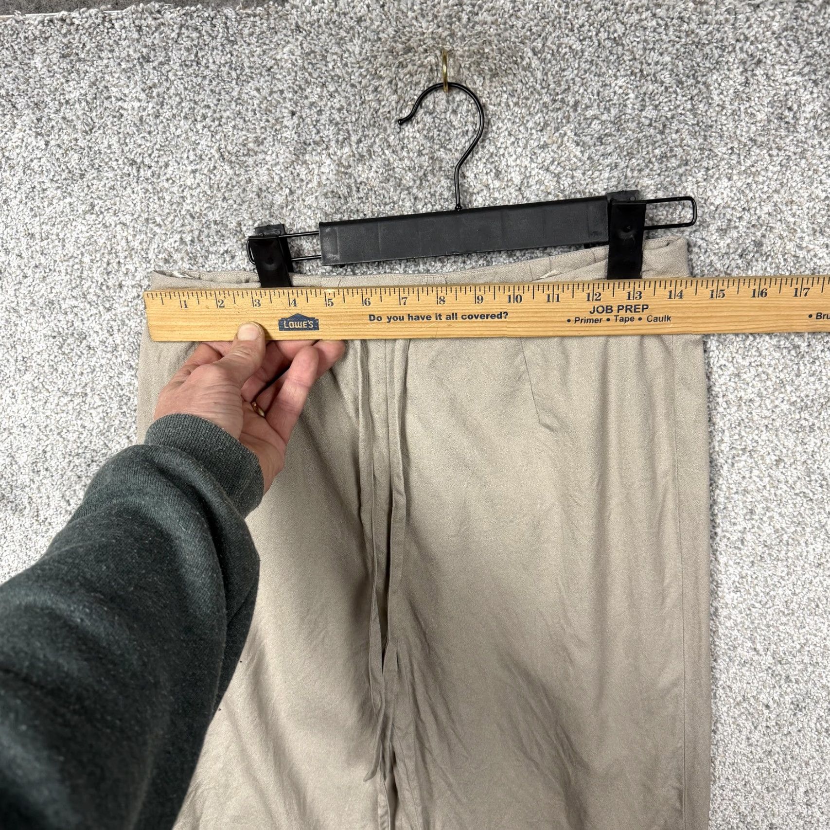 Vintage VINTAGE Finity Silk Crepe Cropped Pants Womens PM 29x22.5 Beige Pockets Flat Front Zip Tie Belt 90s Boho Retro Size 32" / US 10 / IT 46 - 2 Thumbnail
