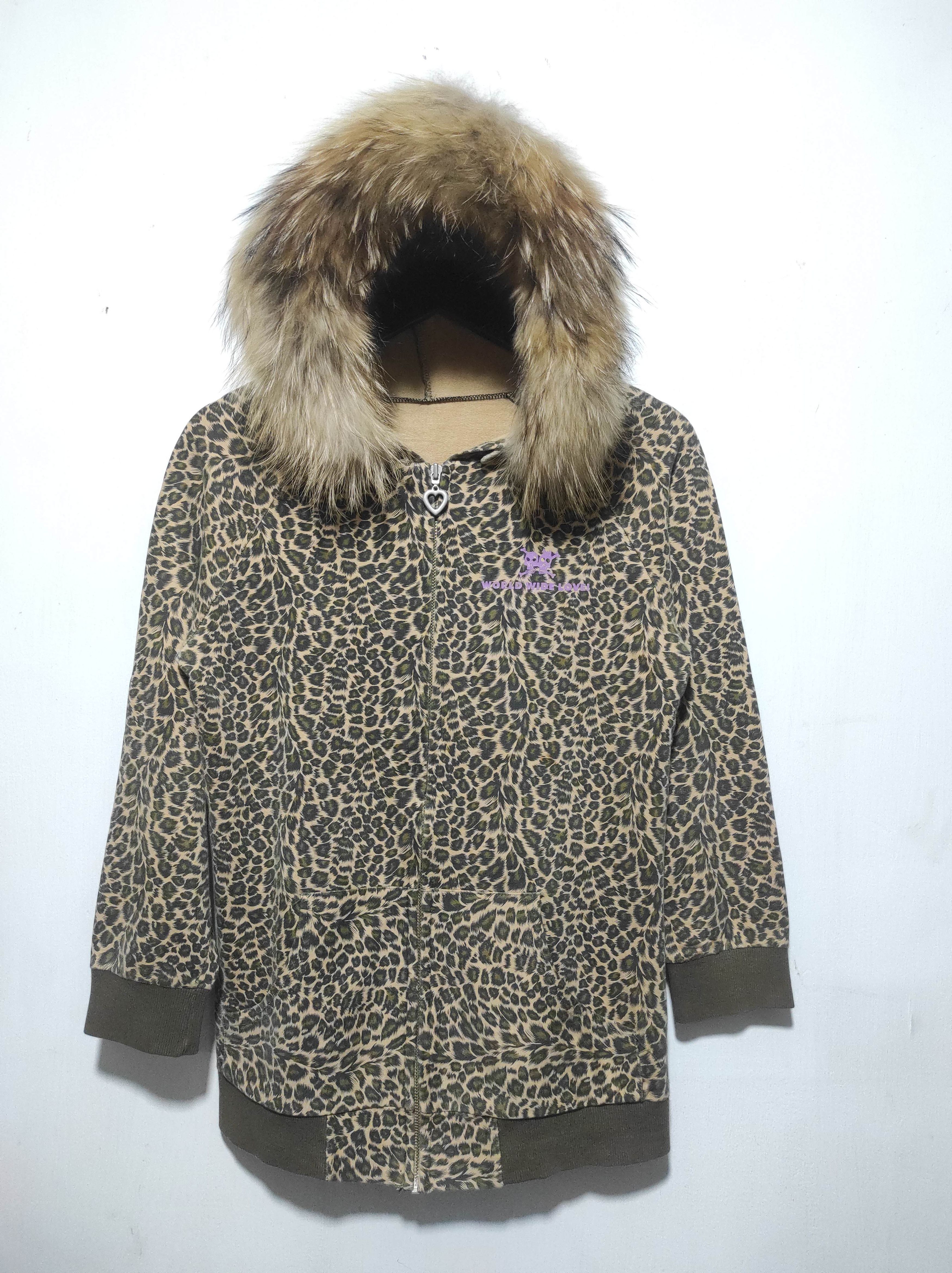 Hysteric Glamour World Wide Love Leopard Fur Hoodie IfSixWasNine LGB style Size S / US 4 / IT 40 - 2 Thumbnail