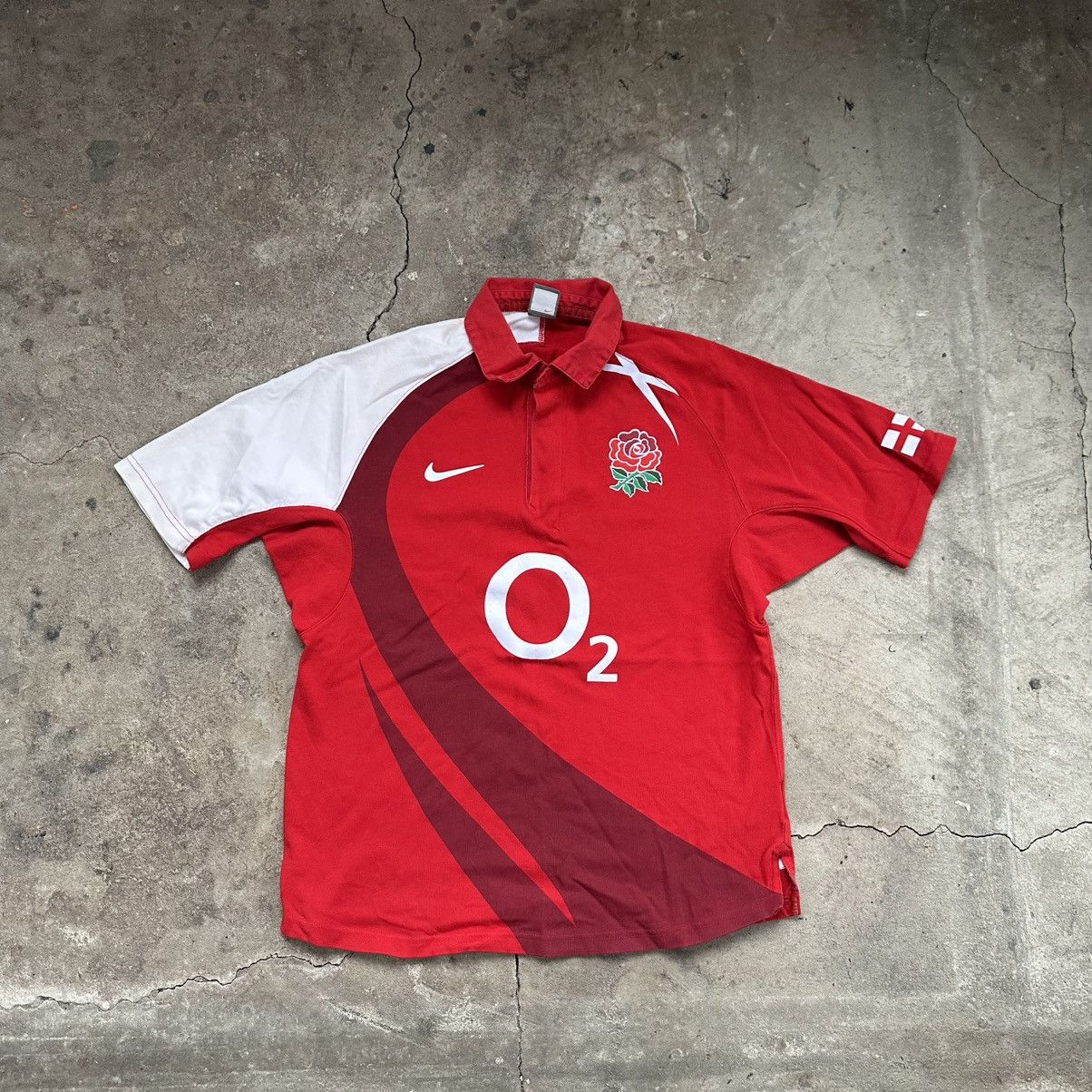 Nike × Vintage Vintage Nike England Rugby O2 Polo Jersey Shirt Size US M / EU 48-50 / 2 - 4 Thumbnail