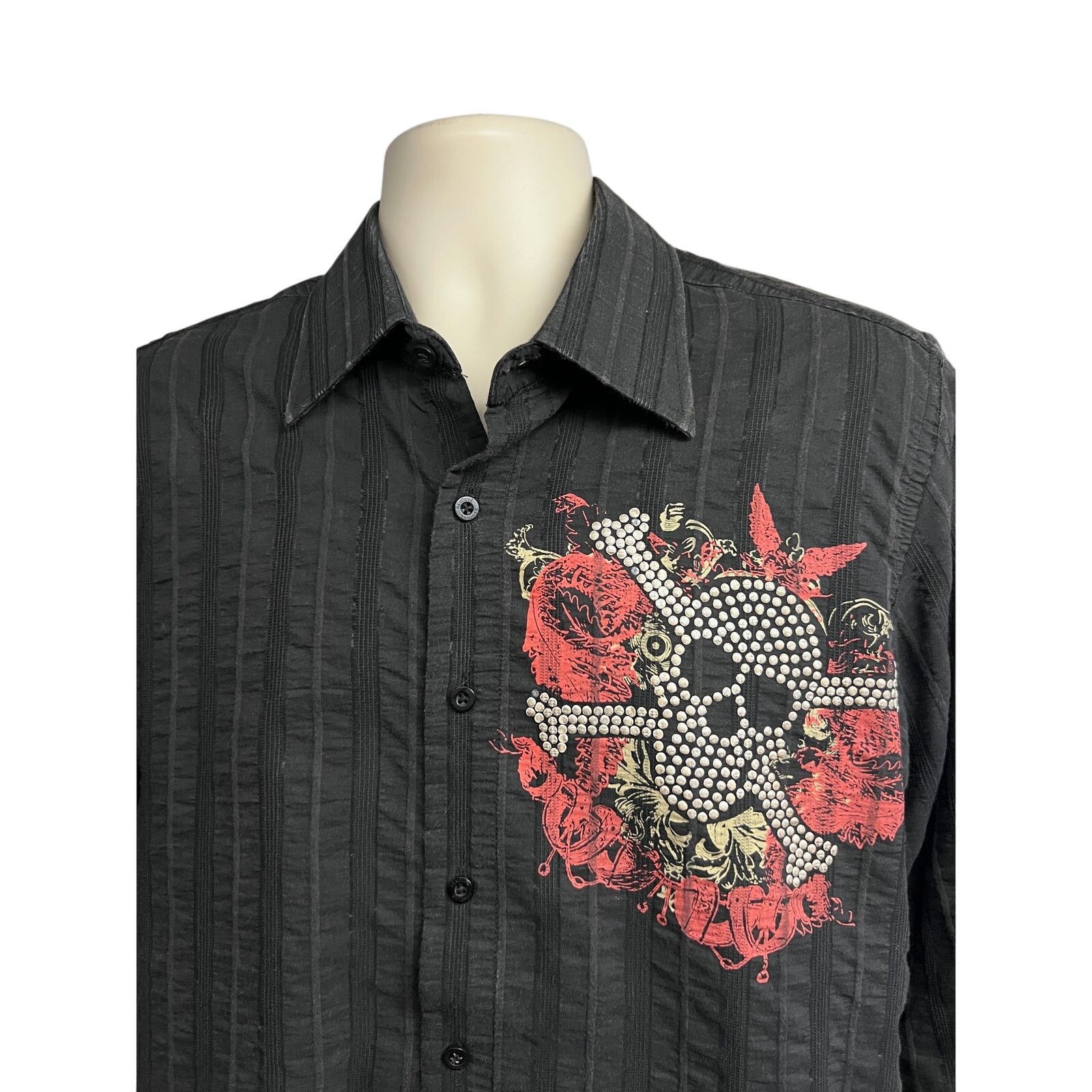 REVOLVE Revolve Black Embellish Embroider Studs Button Up Shirt M Size US M / EU 48-50 / 2 - 4 Thumbnail