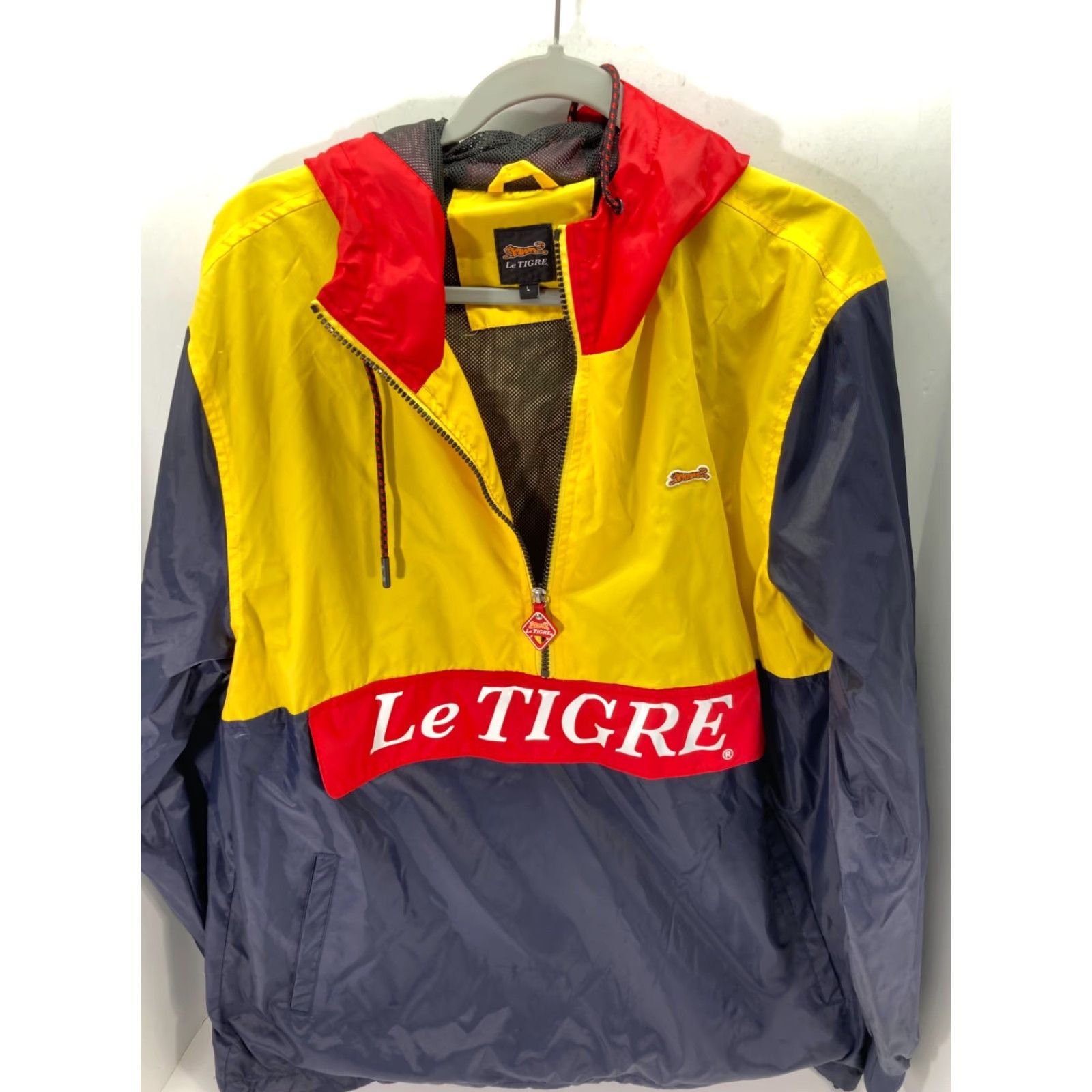 Logo 7 Le Tigre Windbreaker Jacket Mens L Multicolor Hooded 1/2 Zip Logo Long Sleeve Size US L / EU 52-54 / 3 - 2 Thumbnail