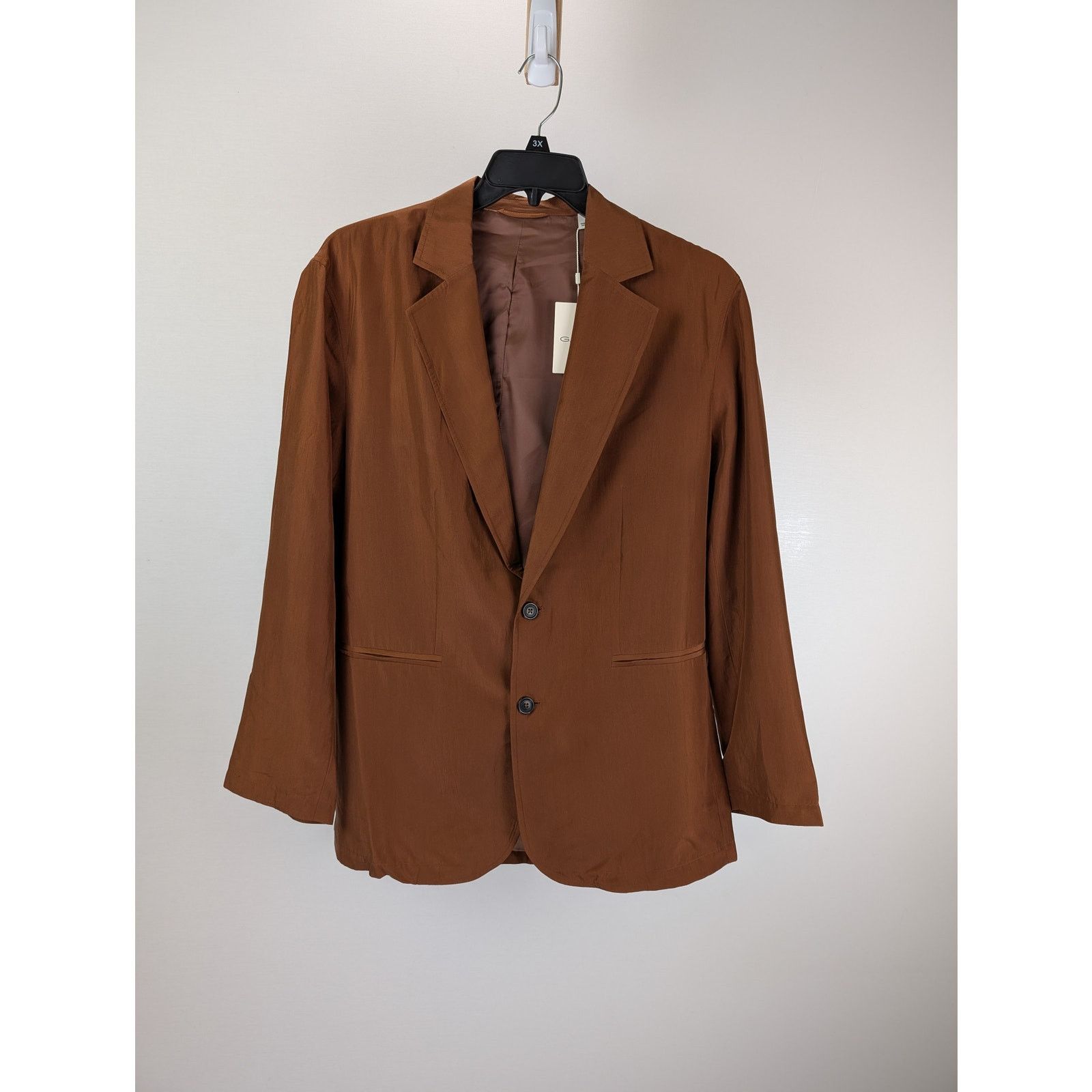 Gant o1rshd1 CC20 Relaxed Silk Suit Blazer Jacket in Cognac Brown Size US S / EU 44-46 / 1 - 8 Thumbnail