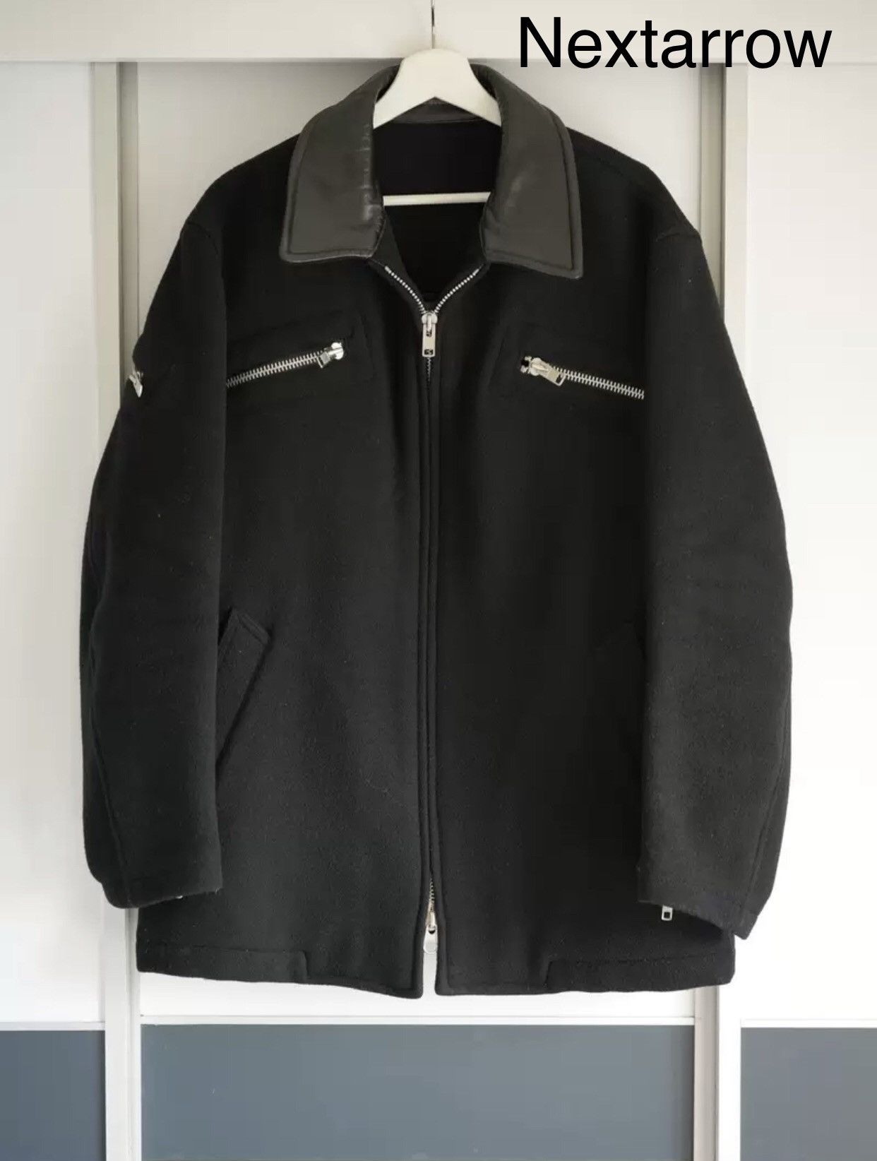 Yohji Yamamoto Yohji Yamamoto 04aw Back Zip Leather Collar Jacket 2412- Size US L / EU 52-54 / 3 - 1 Thumbnail