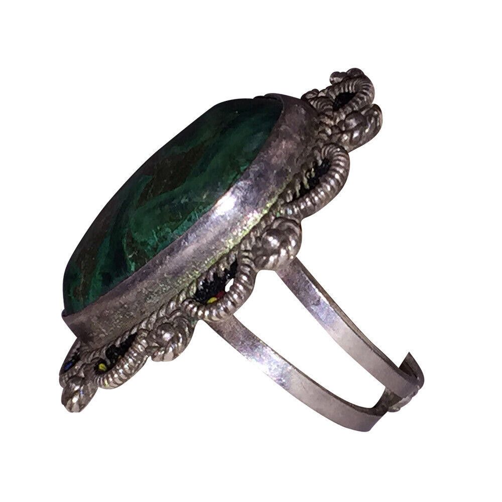 Designer Artisan Sterling Silver Azurite Israeli Ring Alot Stone Size ONE SIZE - 3 Thumbnail
