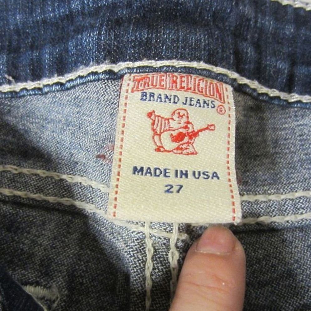 True Religion True Religion Blue Straight Leg Jeans 27 Stretch Denim Size 27" / US 4 / IT 40 - 6 Thumbnail