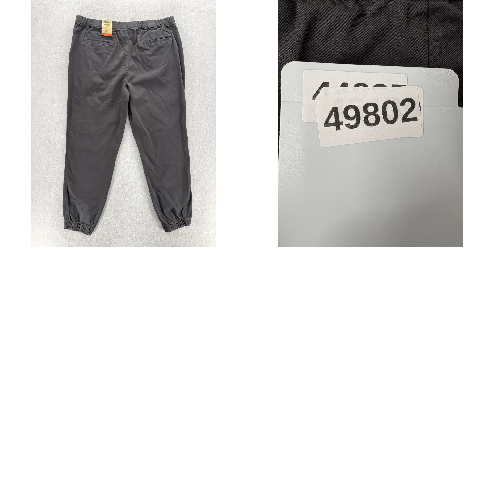 Vintage Urban Pipeline Pants Mens Large Gray MaxFlex Jogger Slim Elastic Waist Final Front Flat Tapered Casual Cotton Spandex Pockets 29in Inseam Size US 33 - 9 Thumbnail