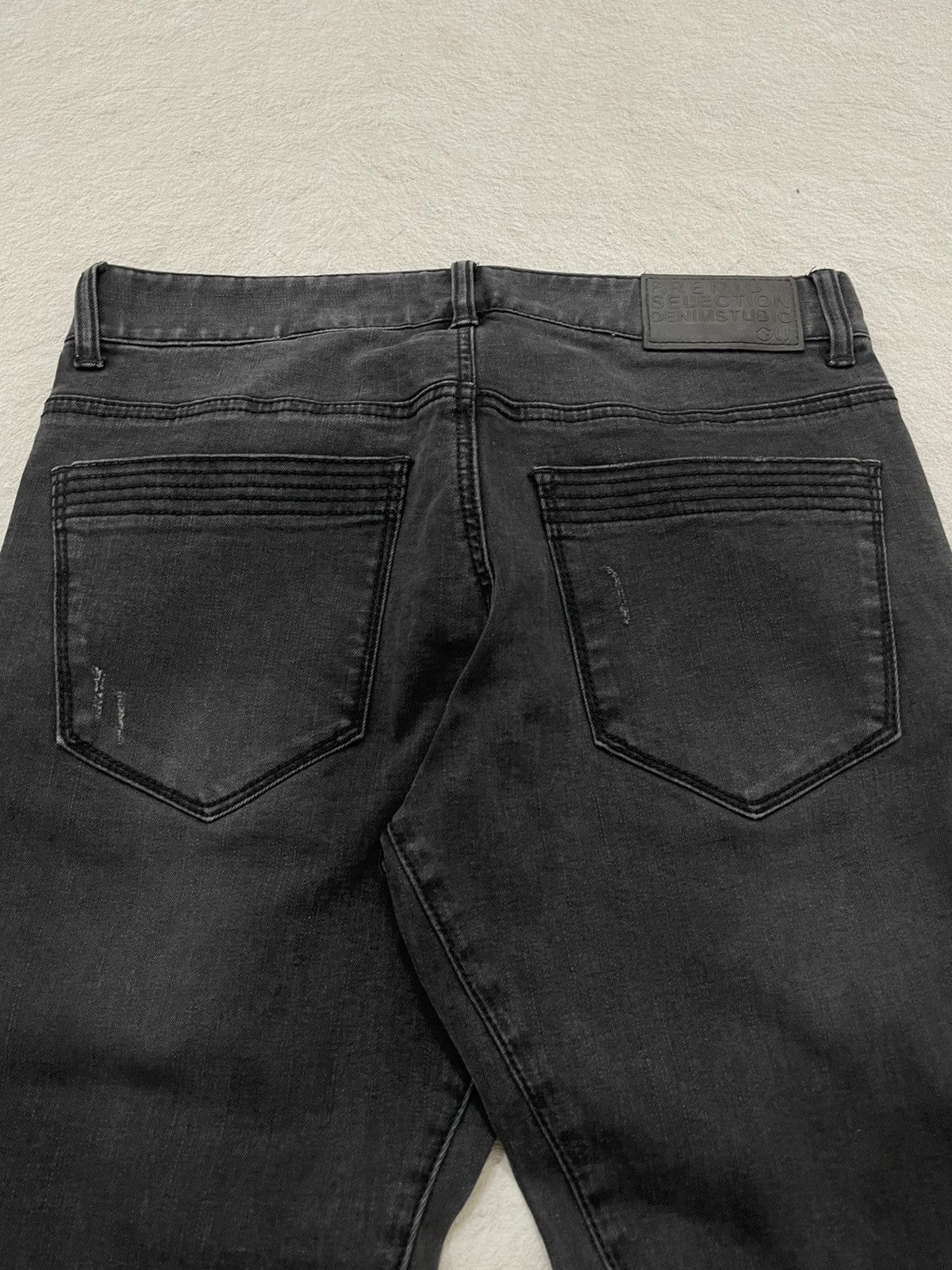 Japanese Brand 00s Kapital Black Moto Cargo Jeans Slim Straight Biker Denim Size US 30 / EU 46 - 11 Thumbnail