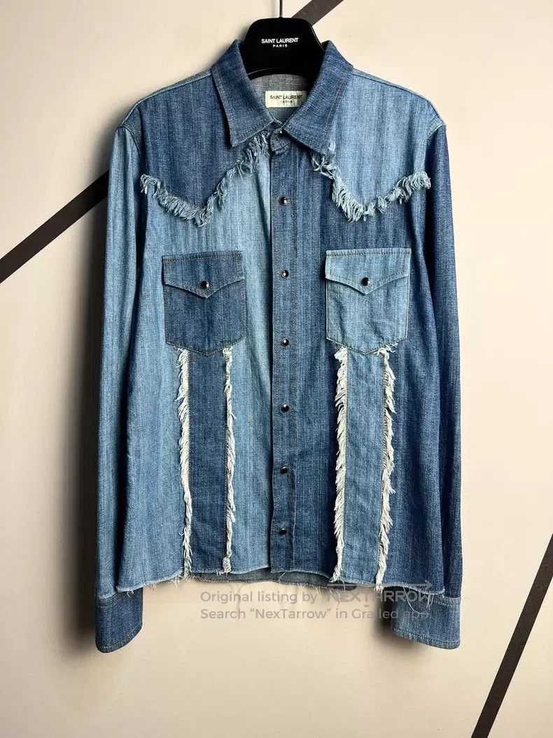Saint Laurent Paris Saint Laurent Paris Washout Color Fringe Trimmed Cat Eye B Size US L / EU 52-54 / 3 - 1 Thumbnail