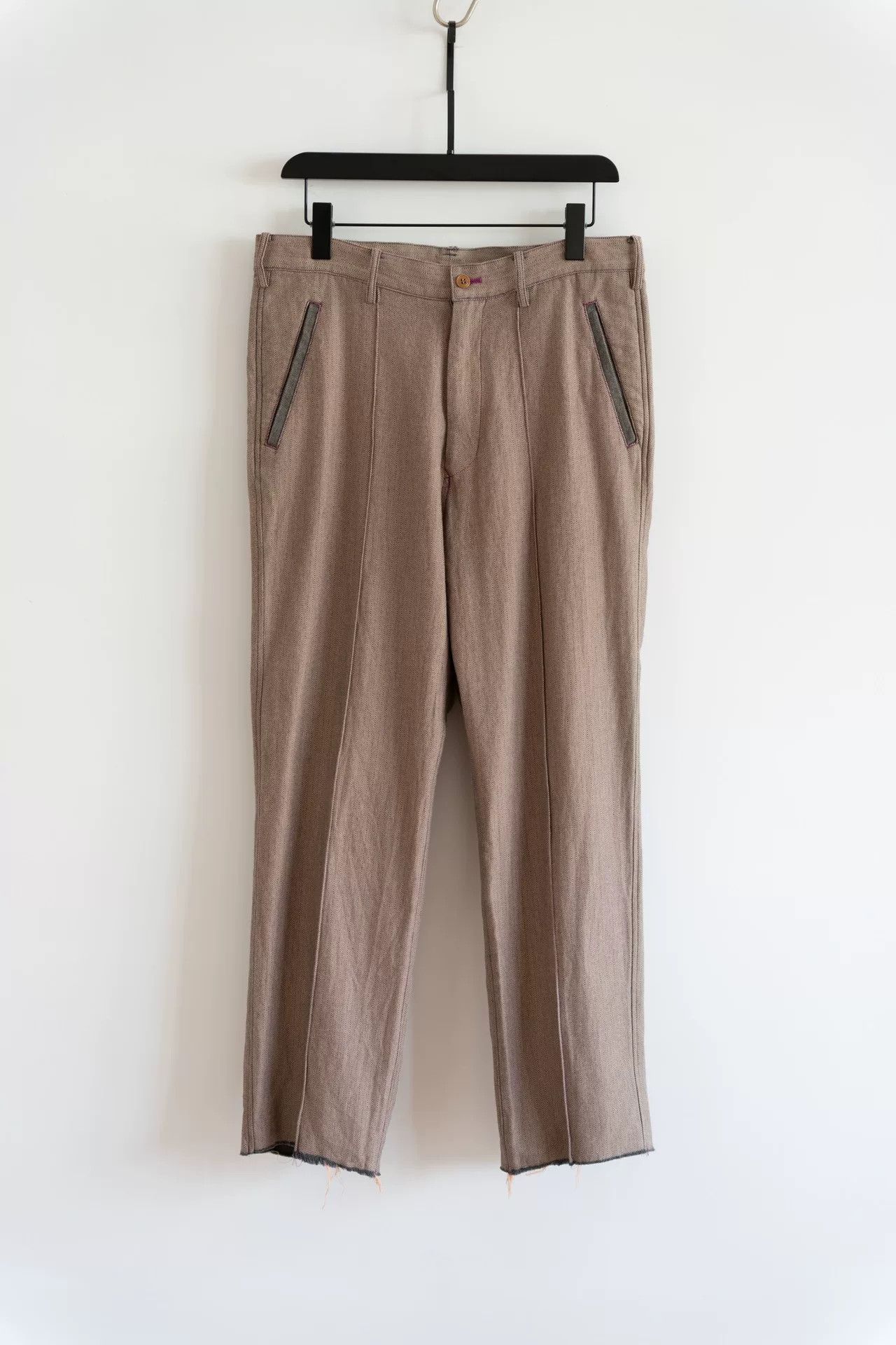 Sulvam Sulvam Knife Edge Pants in Beige Size US 31 - 1 Thumbnail