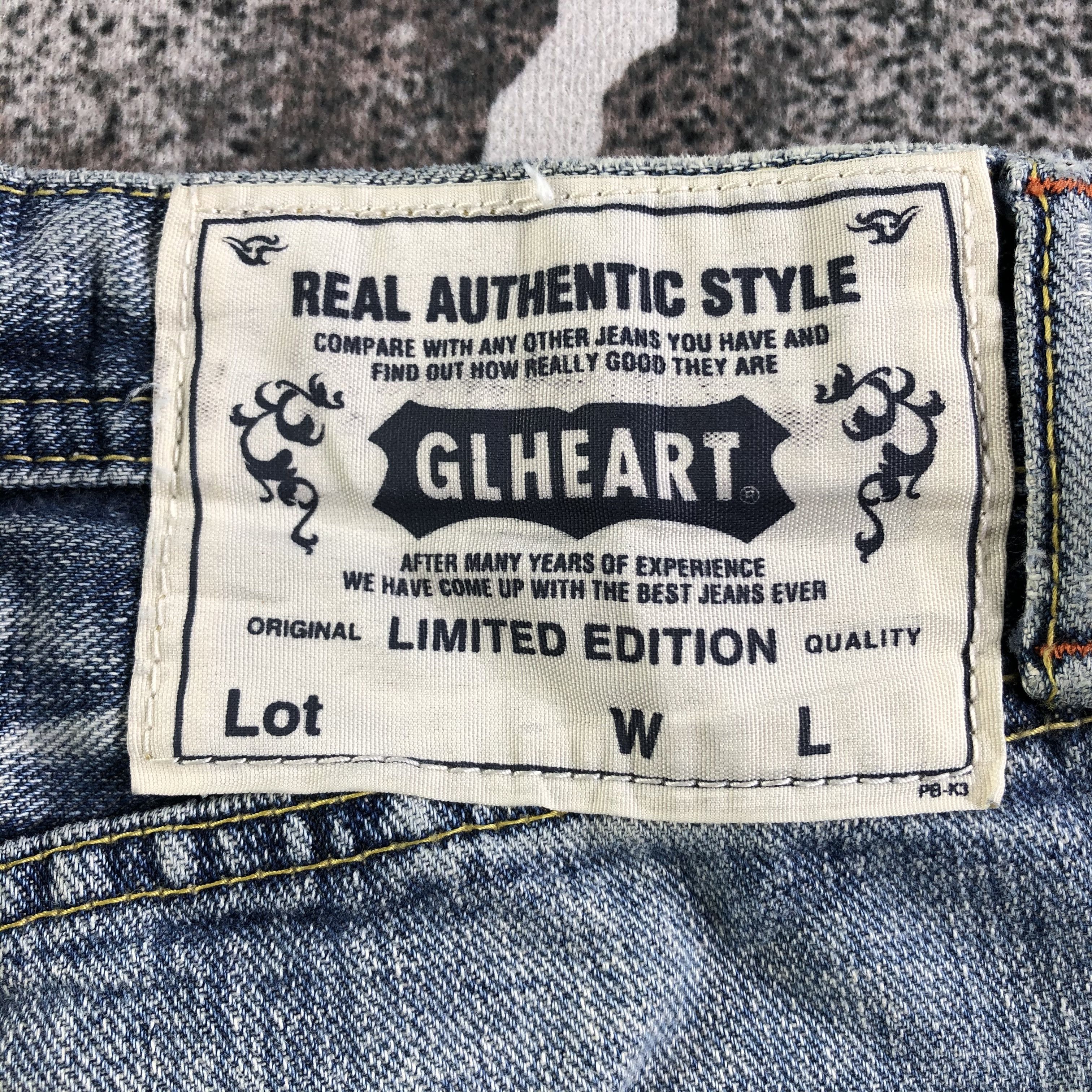 Japanese Brand GL Heart Jeans Faded Blue Denim KJ2270 Size US 29 - 5 Thumbnail