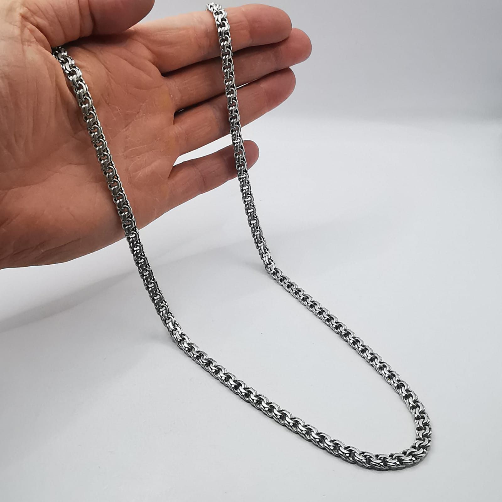 Sterling Silver Vintage Jewelry Chain, 925 Sterling Silver, Signed 53.65g Size ONE SIZE - 8 Thumbnail