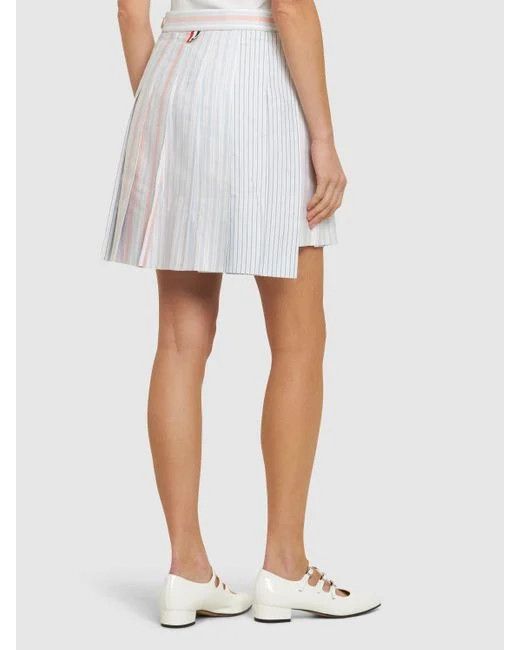 Thom Browne o1s22i1n0924 Funmix Striped Oxford Mini Skirt Size 28" / US 6 / IT 42 - 3 Thumbnail