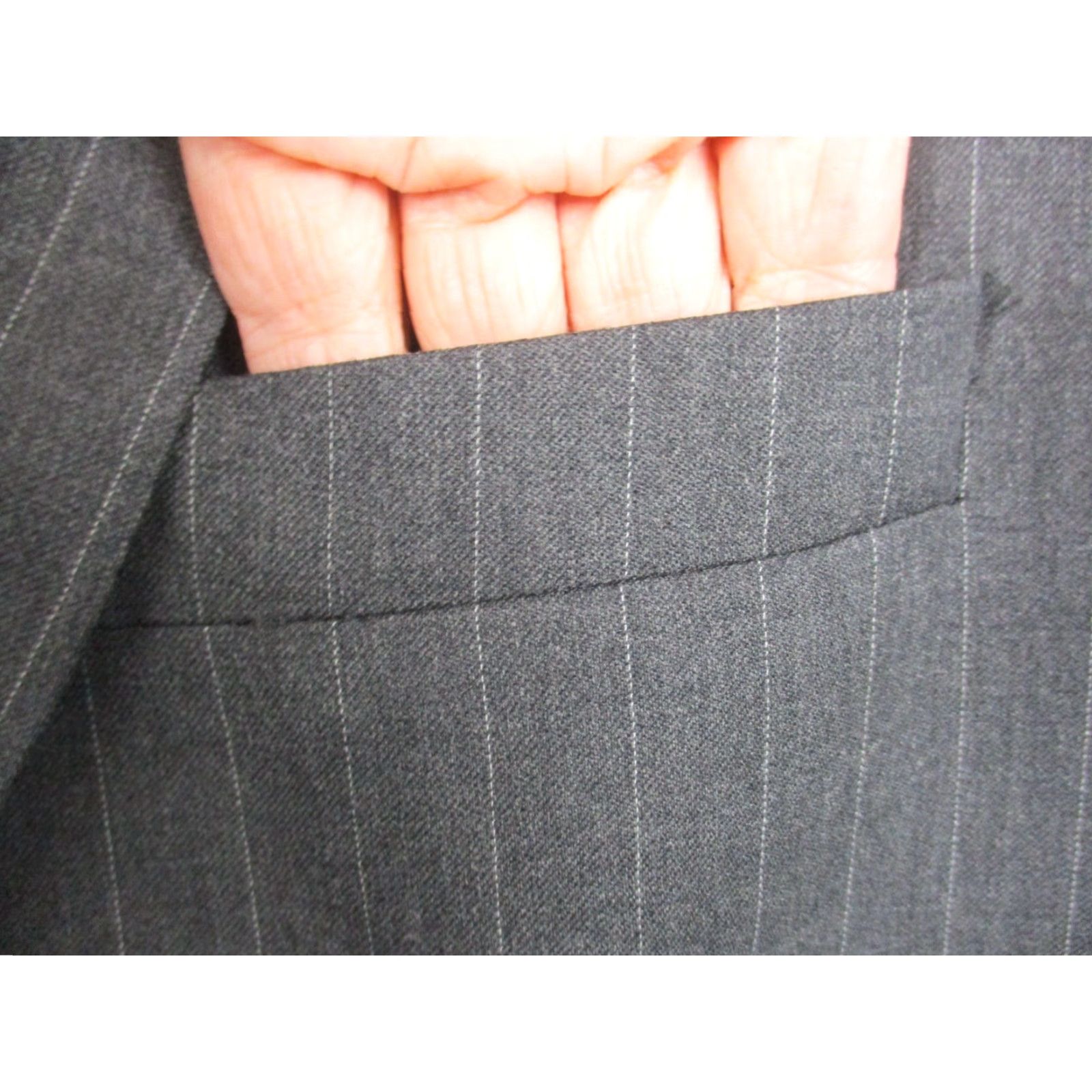Ralph Lauren Lauren Ralph Lauren Blazer Men 44R Pure Wool Gray Pinstripe Sport Coat Jacket Size 44R - 2 Thumbnail