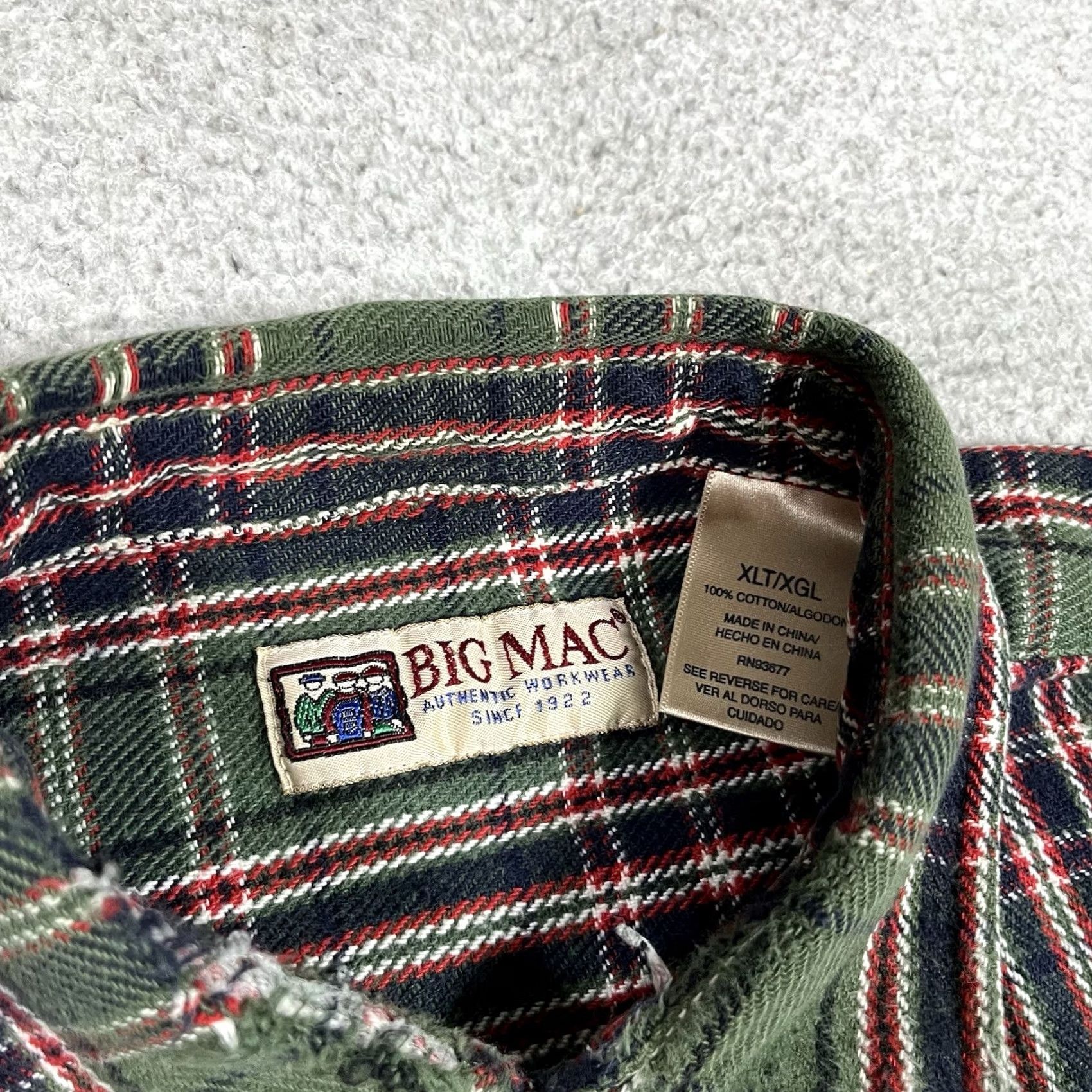 Vintage VINTAGE Big Mac Shirt Mens XL Green Plaid Button Heavy Flannel Outdoors Work Cotton VTG Size US XL / EU 56 / 4 - 3 Thumbnail